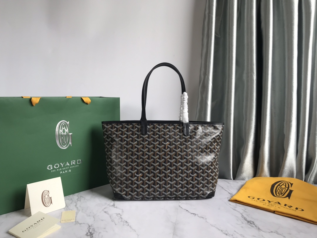 Goyard Goyardine Artois Tote PM Black Canvas & Chevroches