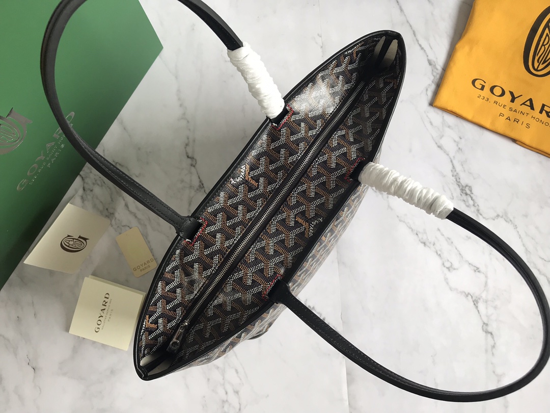 Goyard Goyardine Artois Tote PM Black Canvas & Chevroches