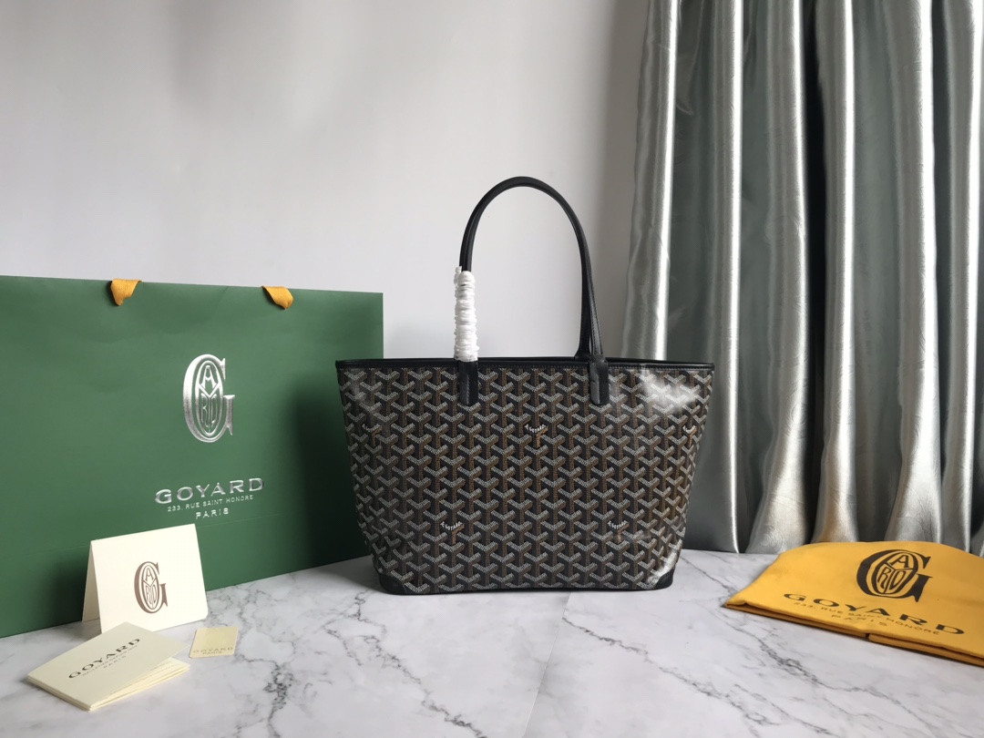 Goyard Goyardine Artois Tote PM Black Canvas & Chevroches