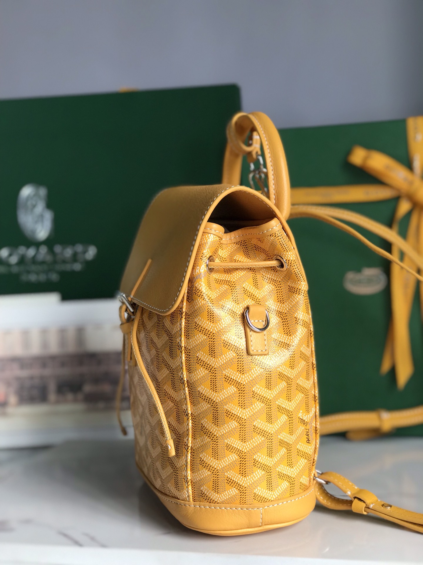 Alpin Mini Backpack Goyardine Canvas Yellow