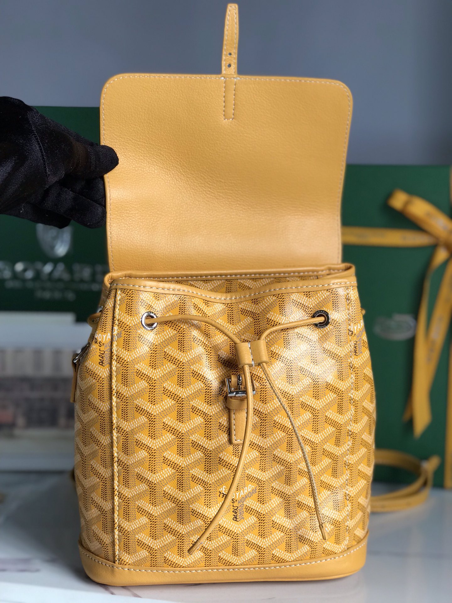 Alpin Mini Backpack Goyardine Canvas Yellow