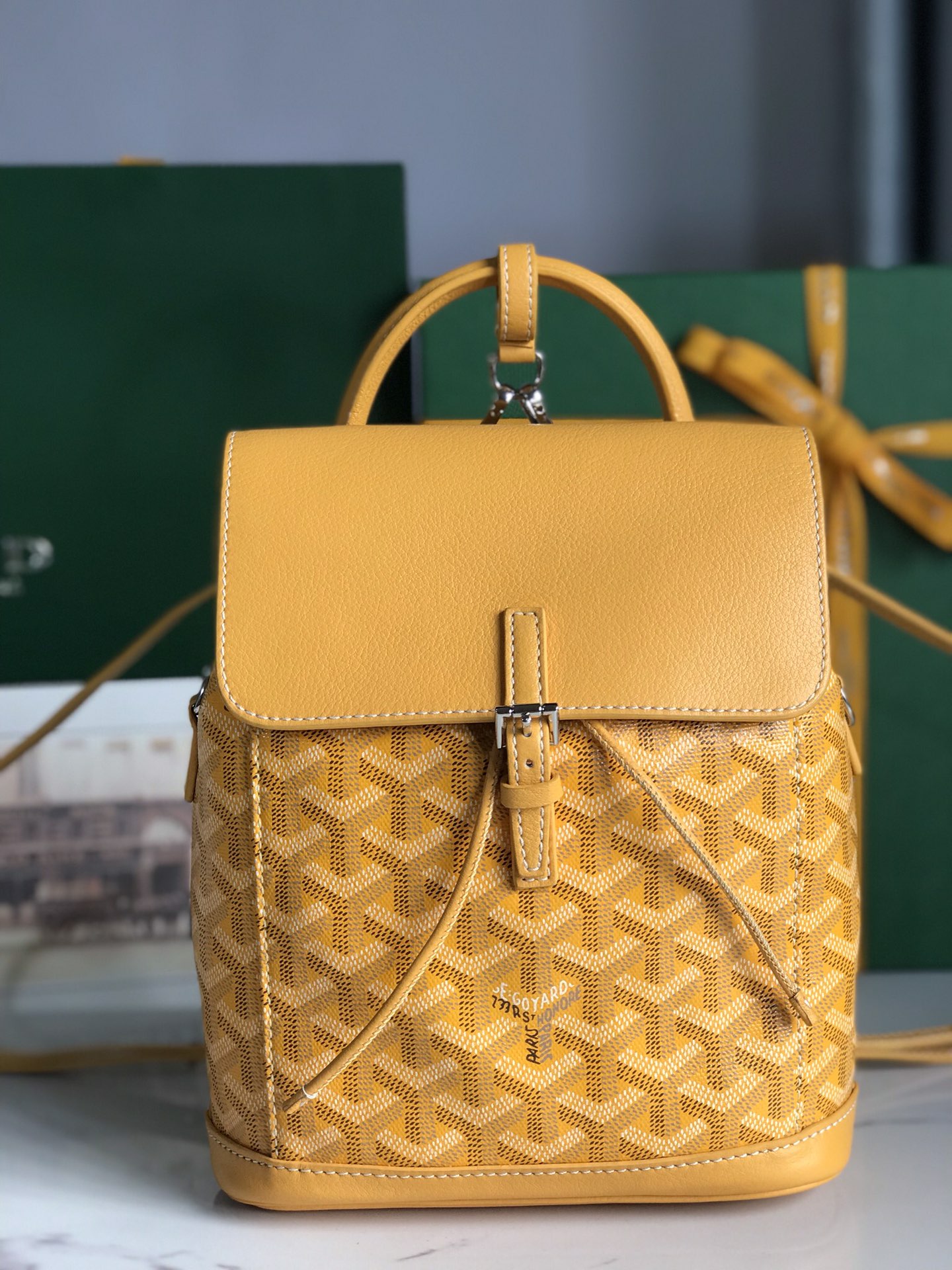 Alpin Mini Backpack Goyardine Canvas Yellow