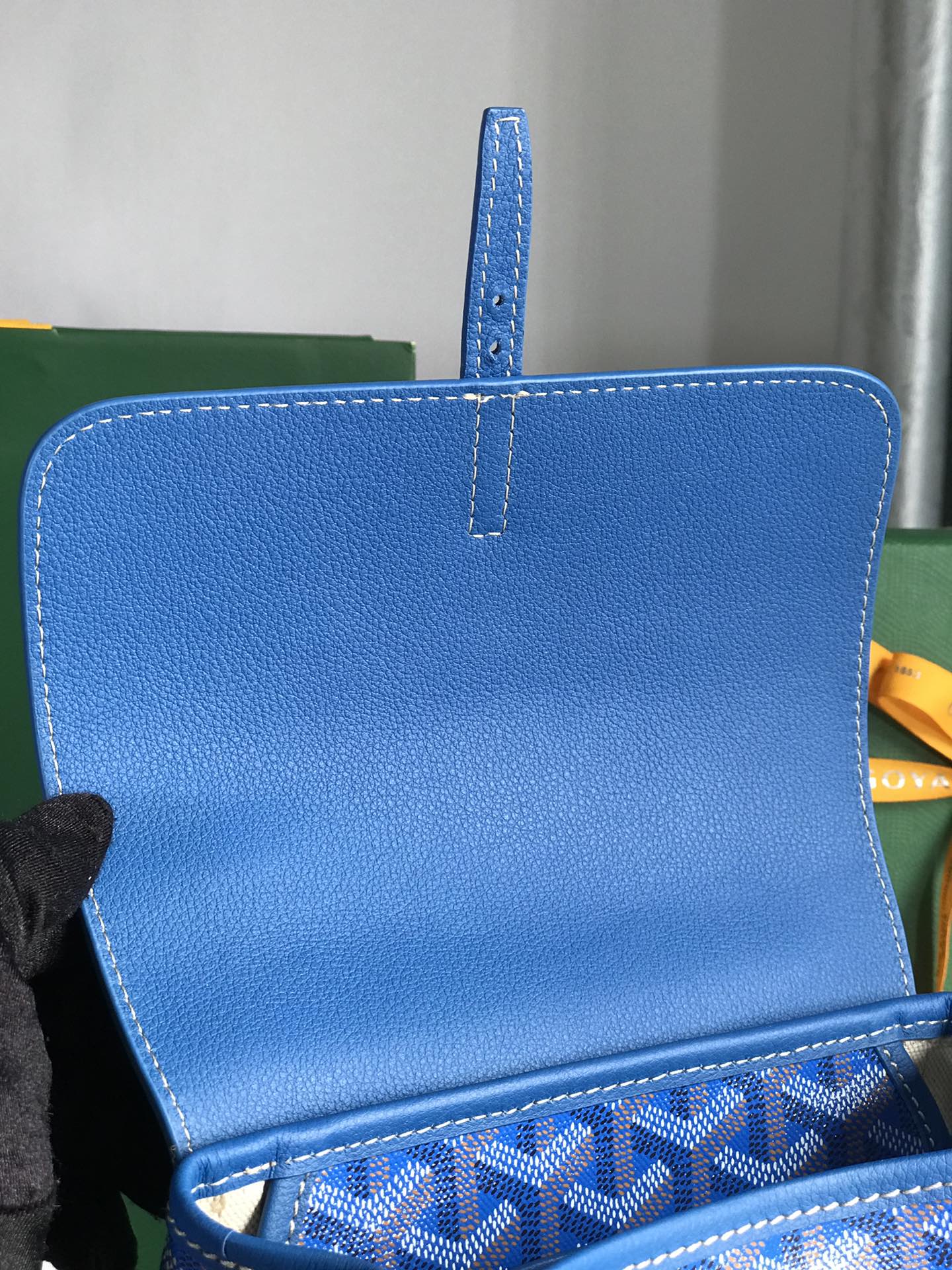 GOYARD Goyardine Calfskin Mini Alpin Backpack Sky Blue 1525974