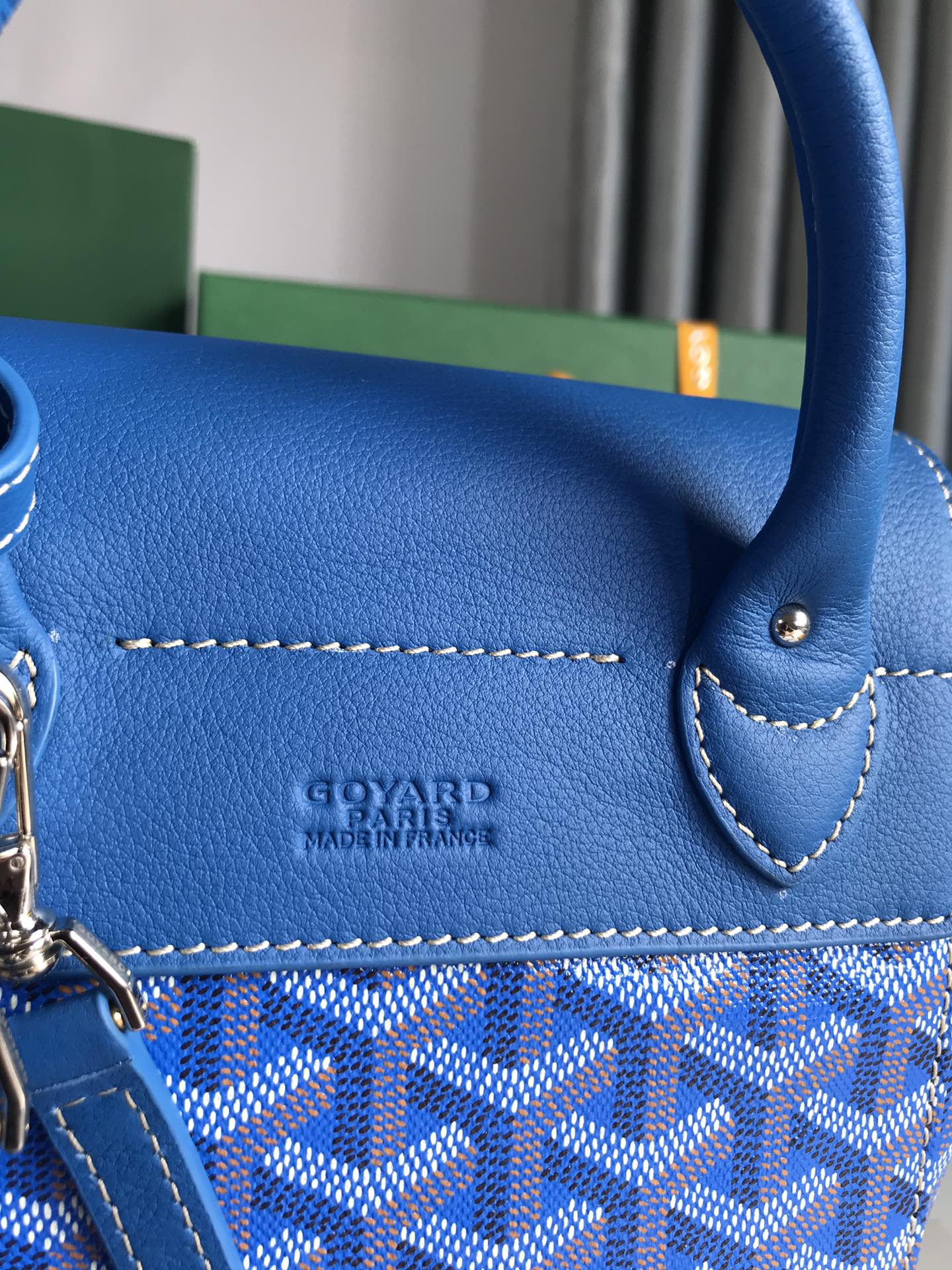 GOYARD Goyardine Calfskin Mini Alpin Backpack Sky Blue 1525974