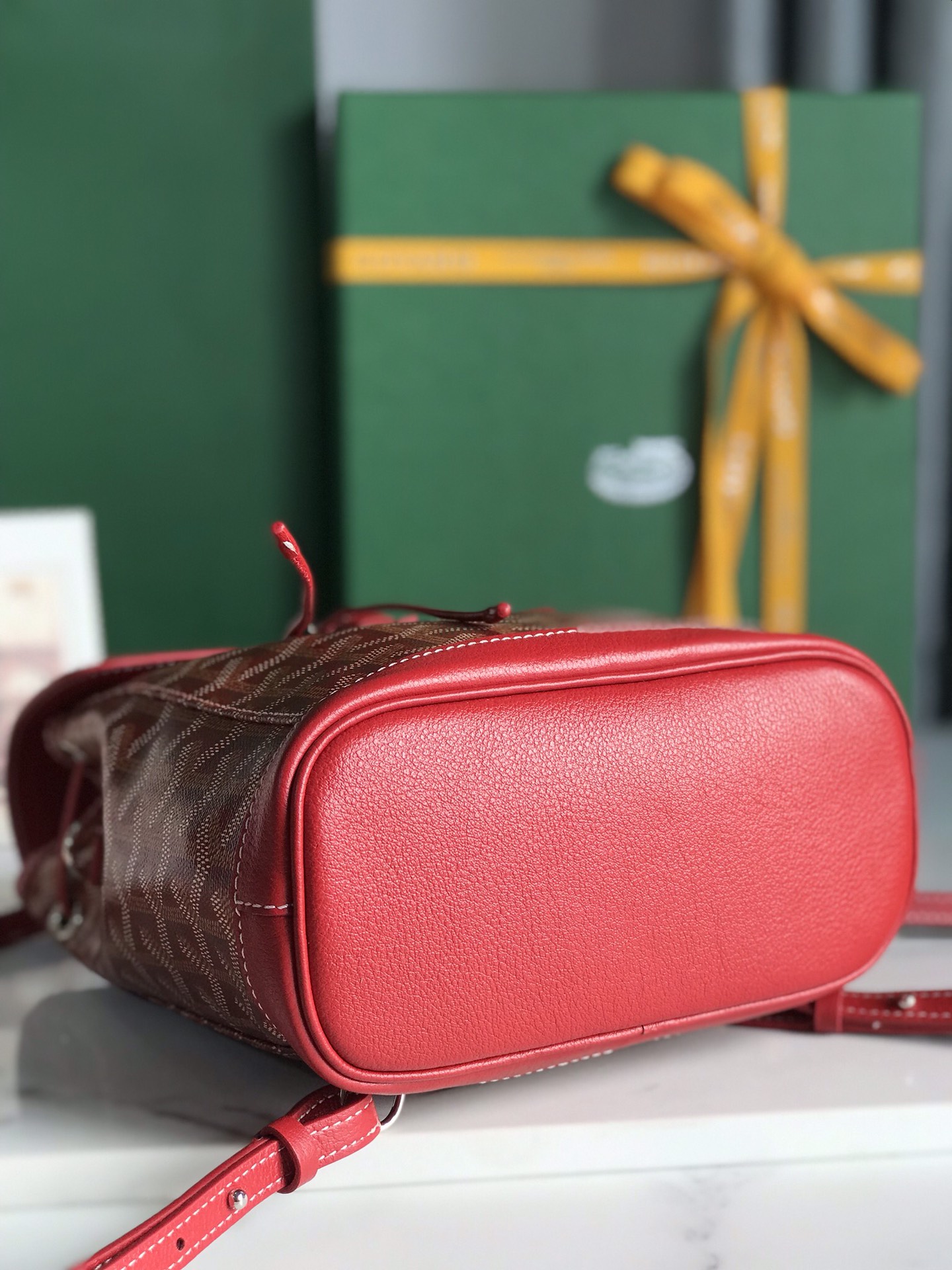 GOYARD Goyardine Calfskin Mini Alpin Backpack Red 82708