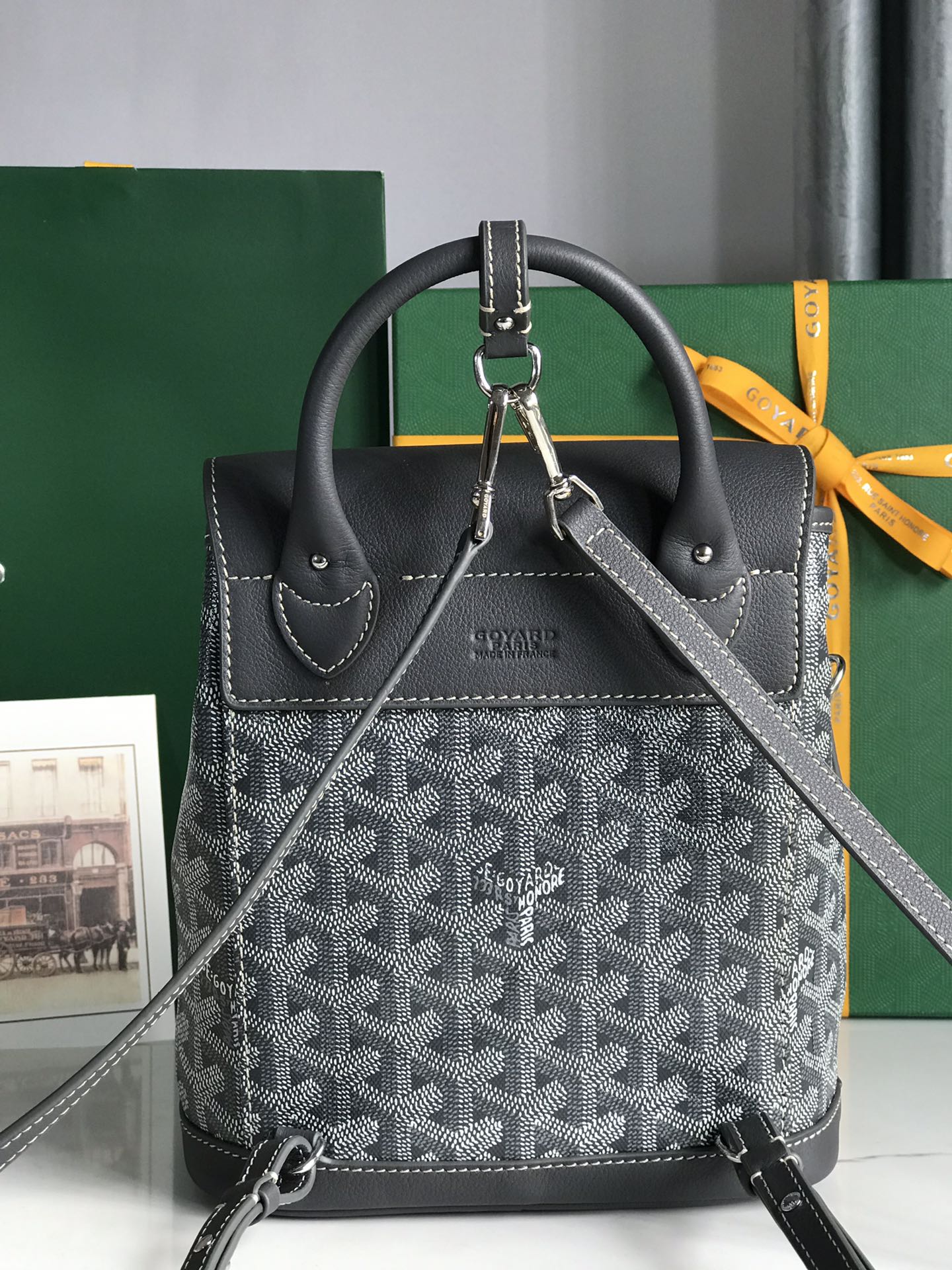 Goyard Goyardine Mini Alpin cinza Couro ref.1381263