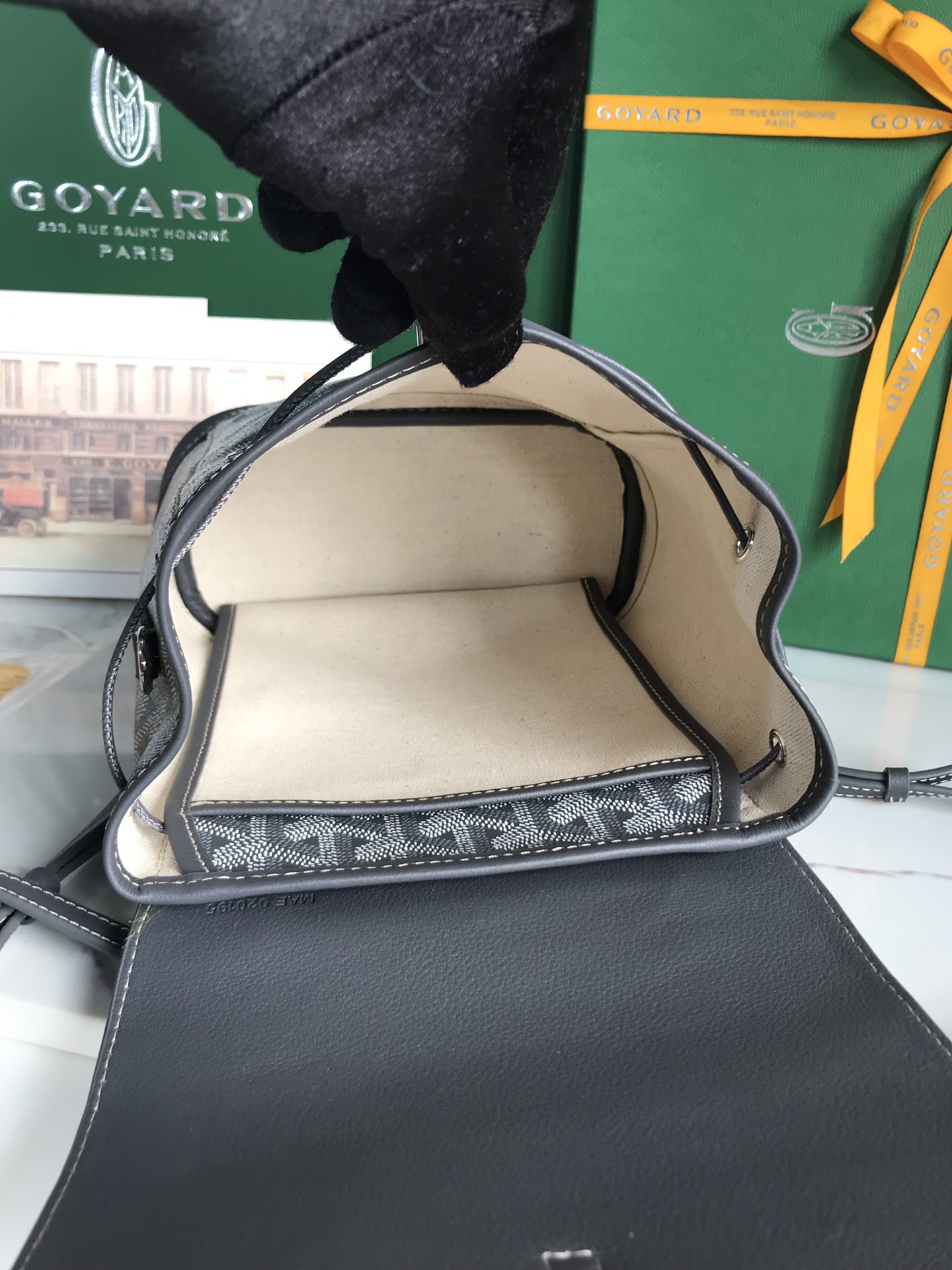 Goyard Goyardine Mini Alpin cinza Couro ref.1381263