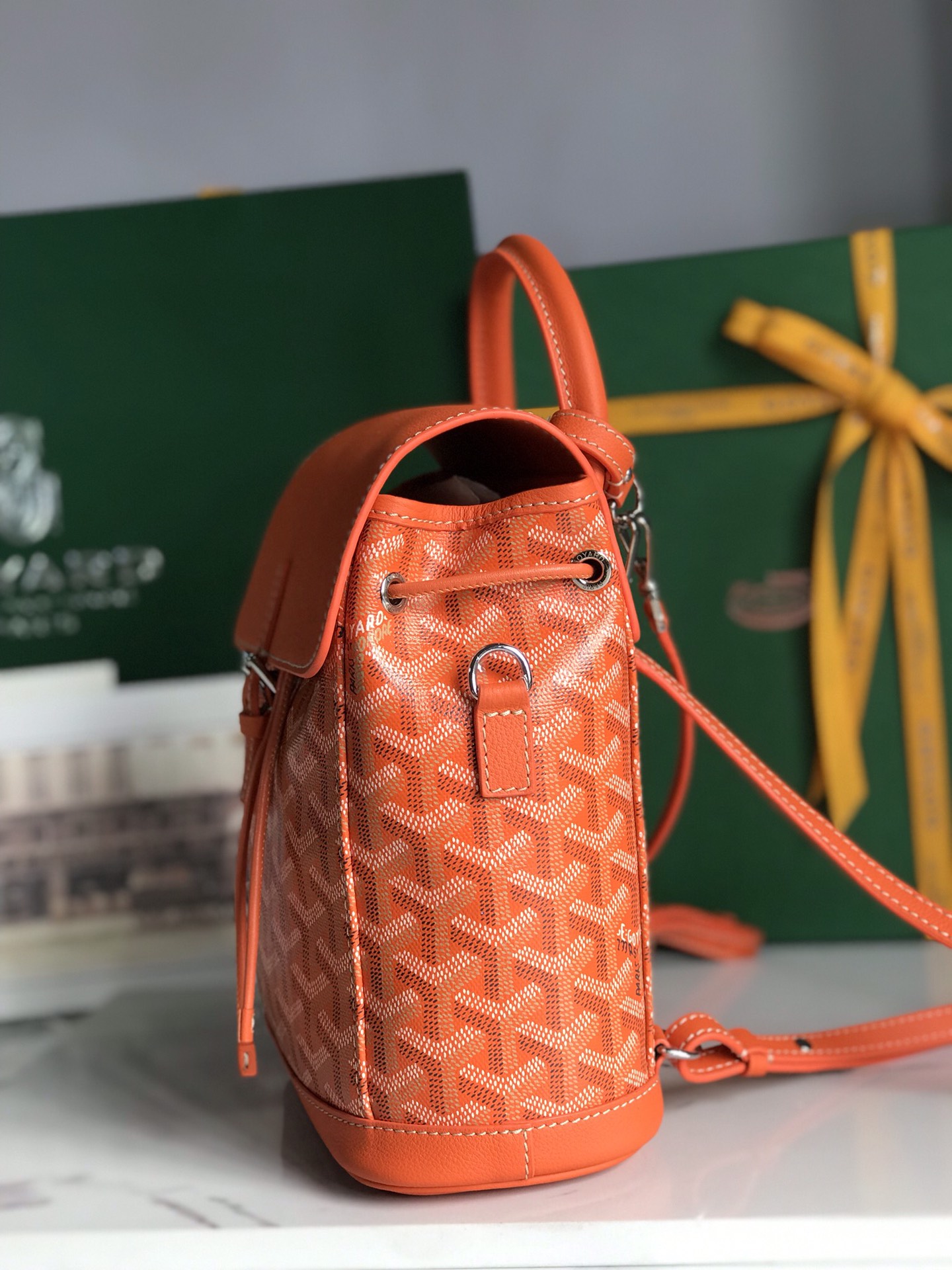 Goyard Alpin Backpack Coated Canvas Mini Orange 2669281
