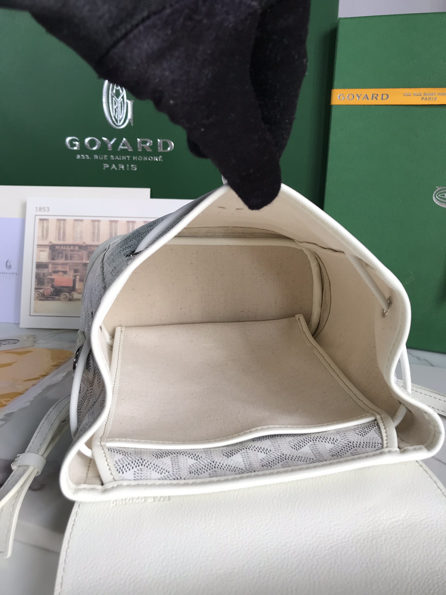 Goyard Alpin Backpack Coated Canvas Mini White 3128261