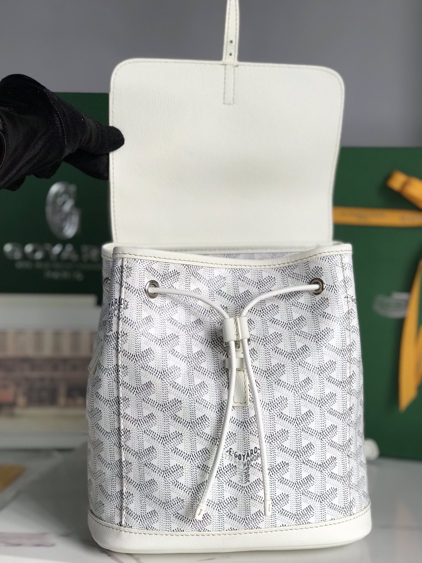 Goyard Alpin Backpack Coated Canvas Mini White 3128261