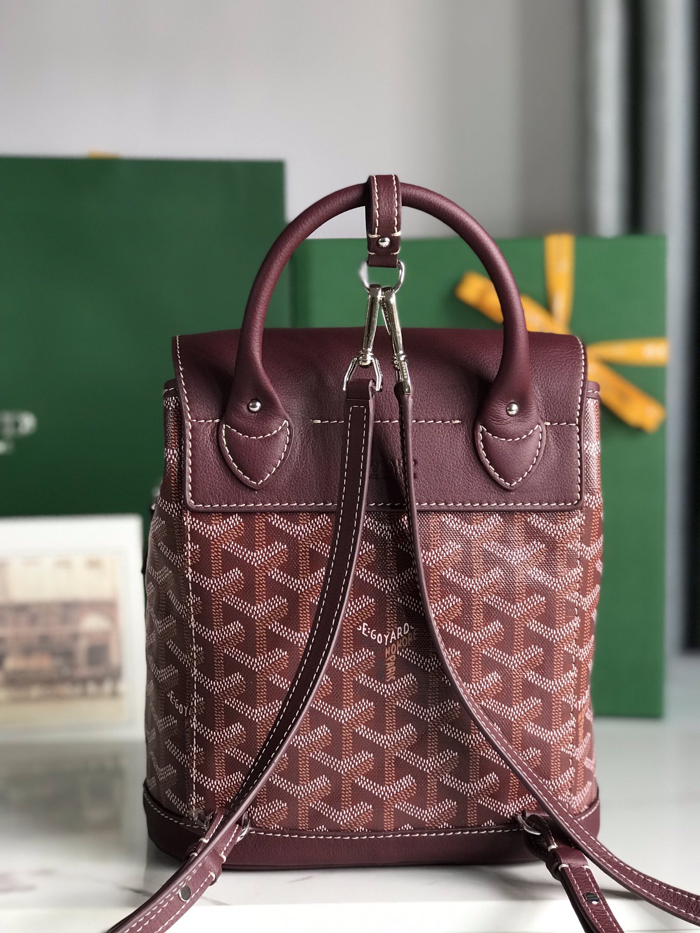Goyard Alpin Backpack Coated Canvas Mini Red 2557501