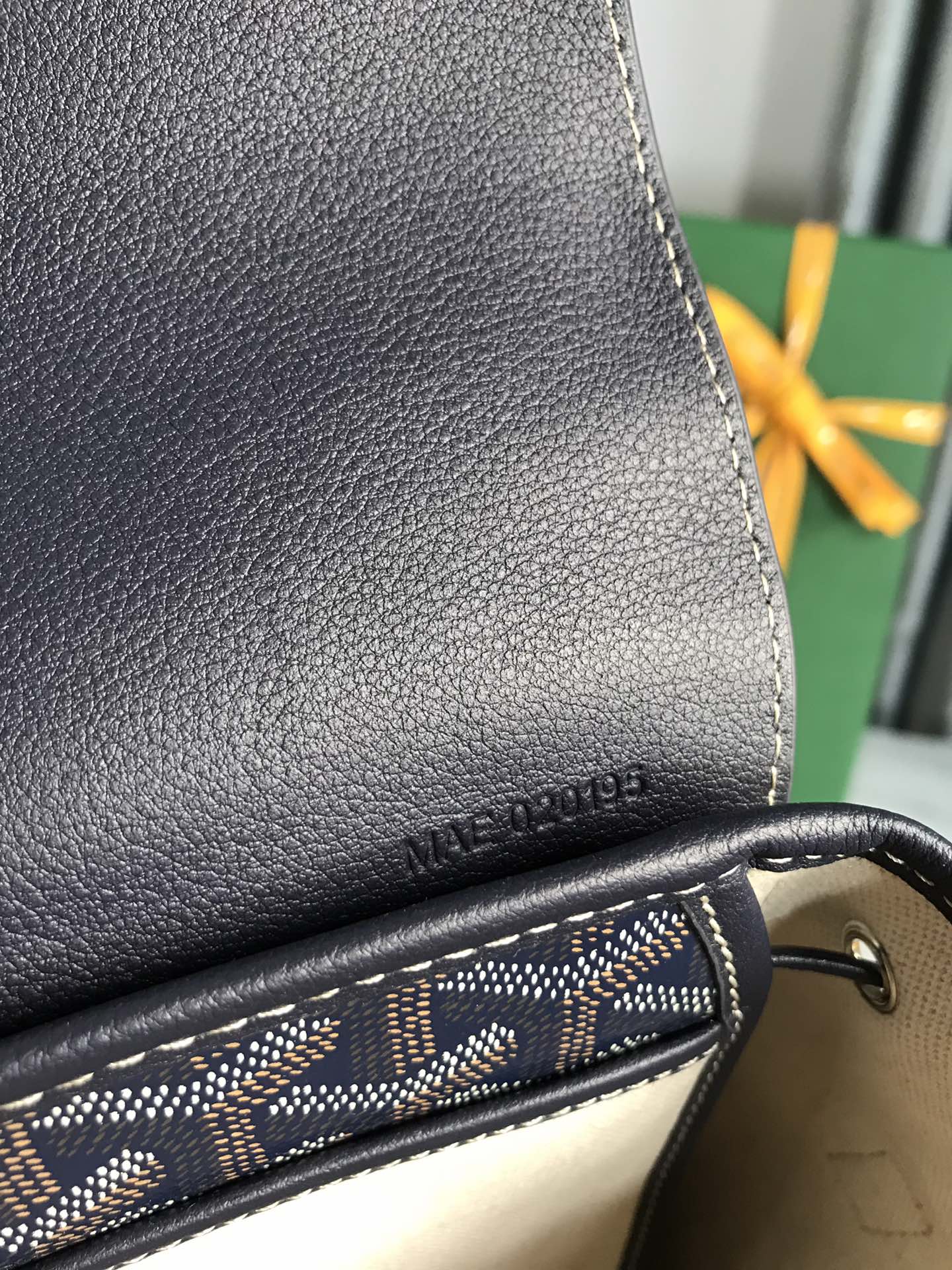 GOYARD Goyardine Calfskin Mini Alpin Backpack Navy