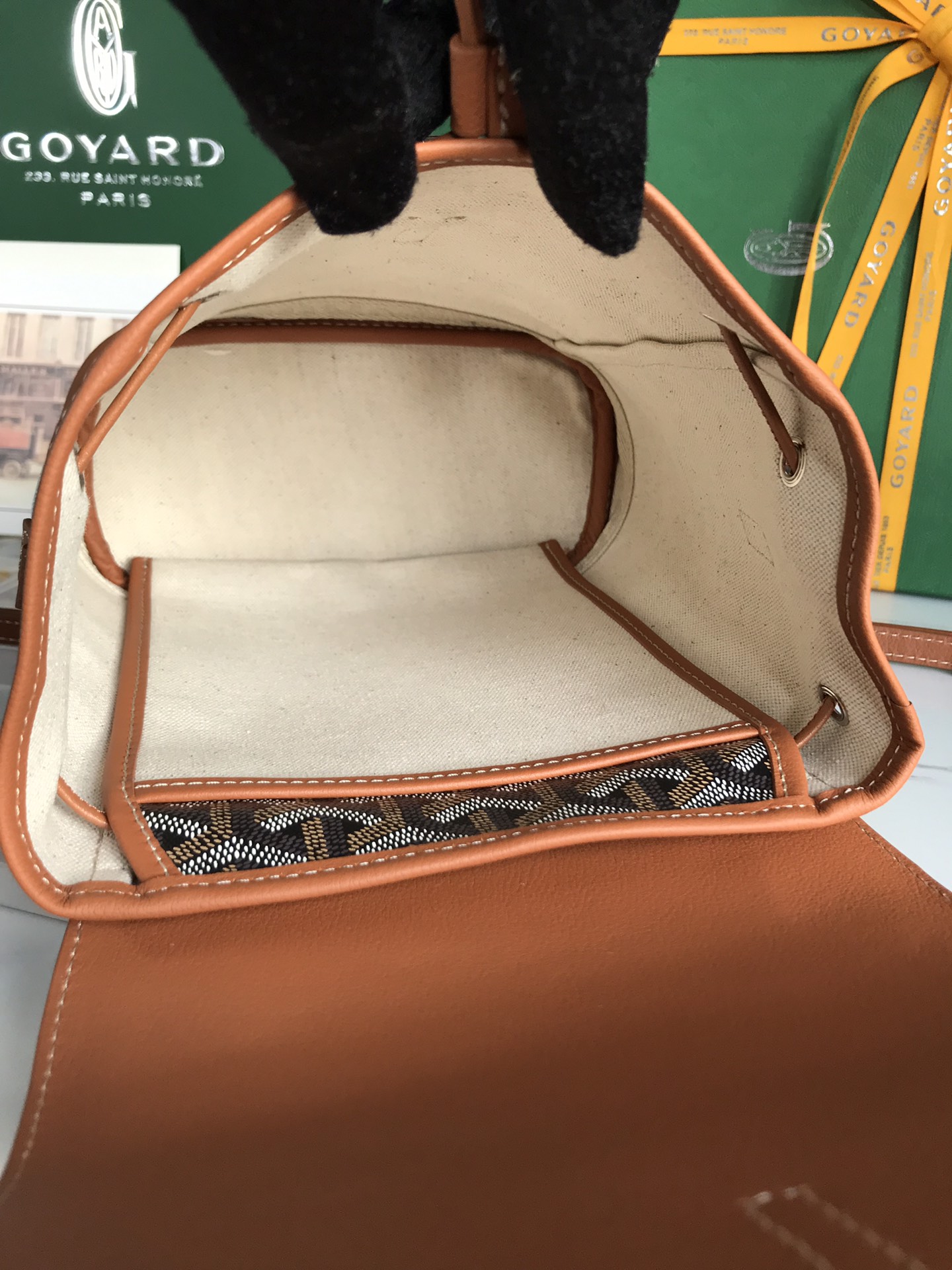 GOYARD Goyardine Calfskin Mini Alpin Backpack Black