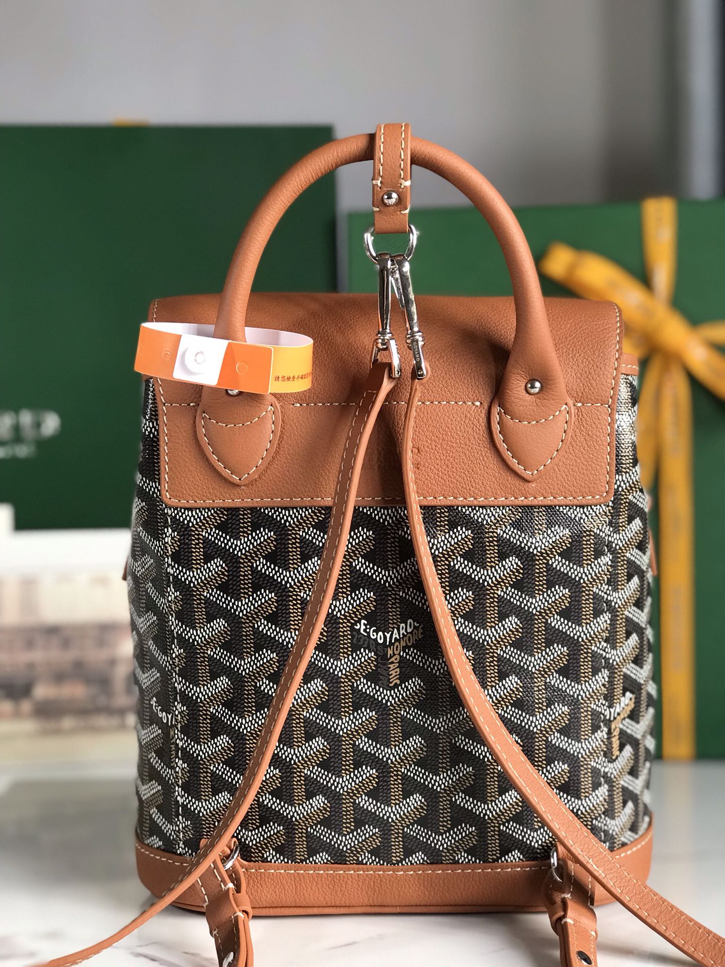 GOYARD Goyardine Calfskin Mini Alpin Backpack Black
