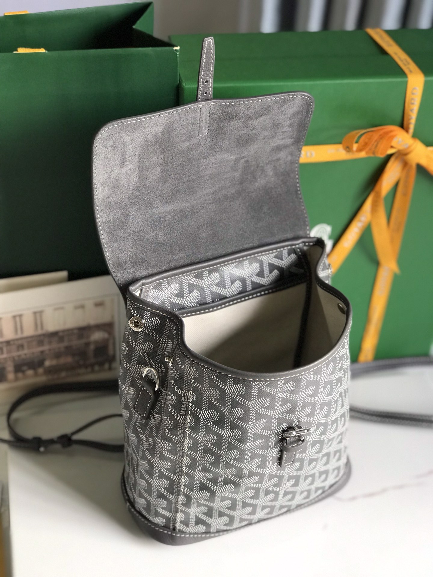 Goyard ALPIN MINI Backpack gray Cloth ref.2005465