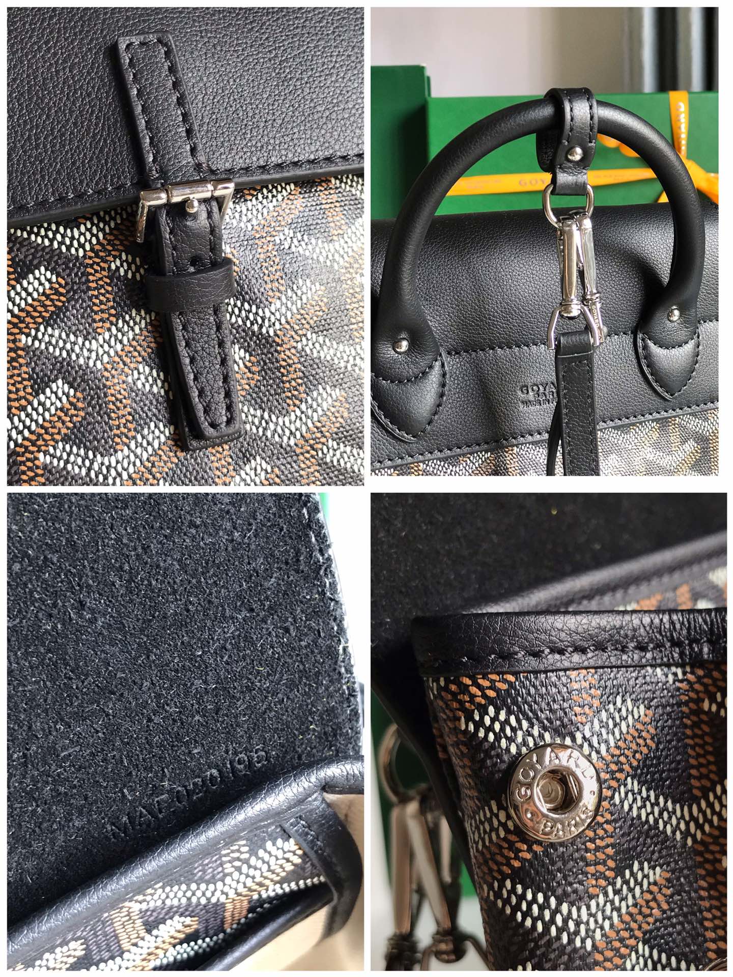 Goyard Alpin Mini Backpack Black/Brown Canvas Leather