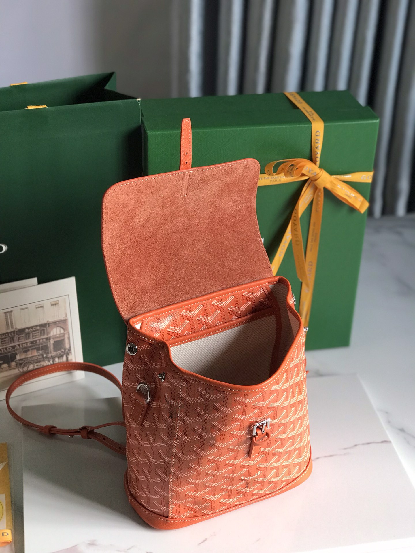 Goyard Alpin Backpack Coated Canvas Mini Orange 2669281g