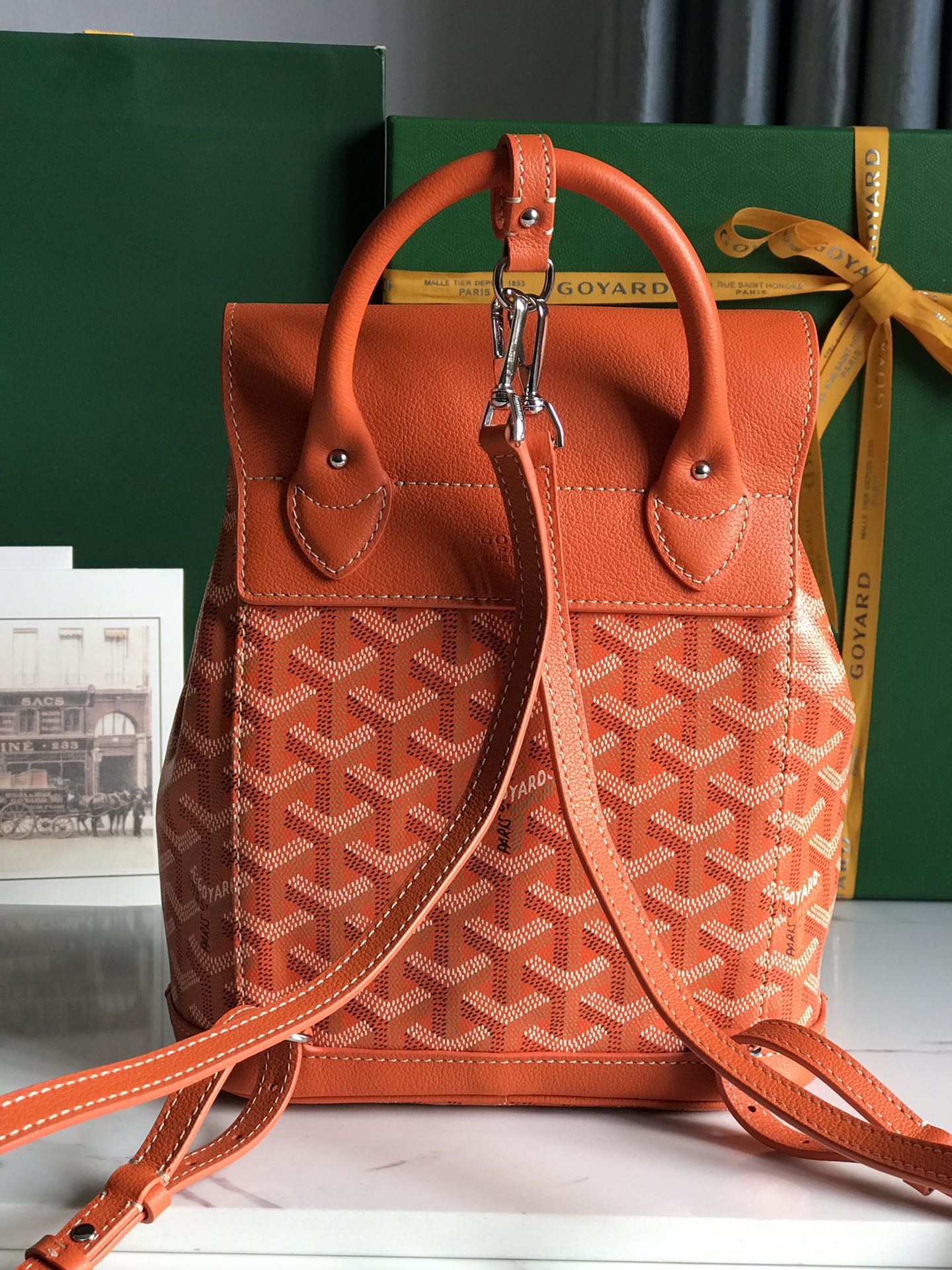 Goyard Alpin Backpack Coated Canvas Mini Orange 2669281g