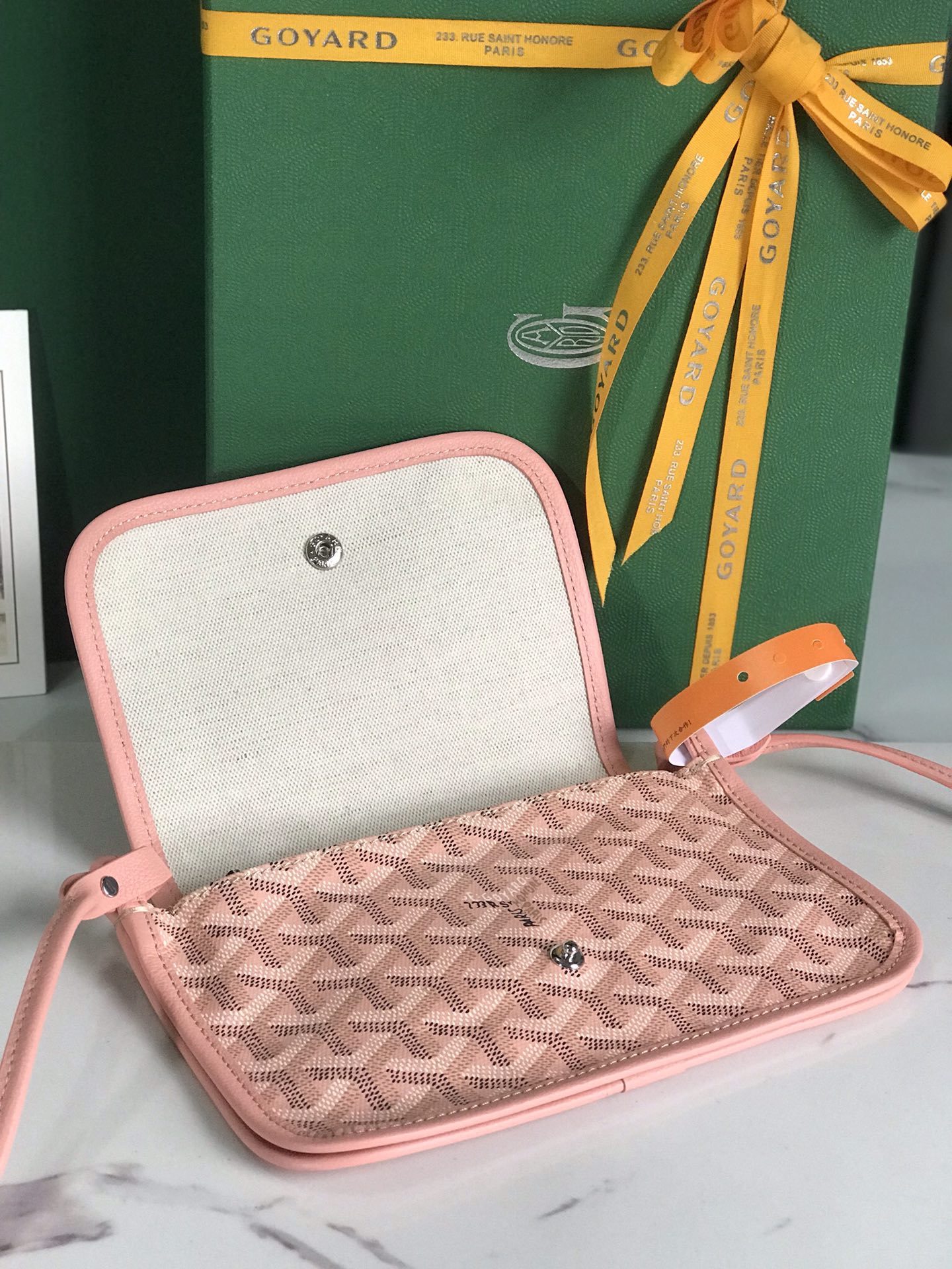 GOYARD Goyardine Plumet Wallet Clutch Pink 1277341