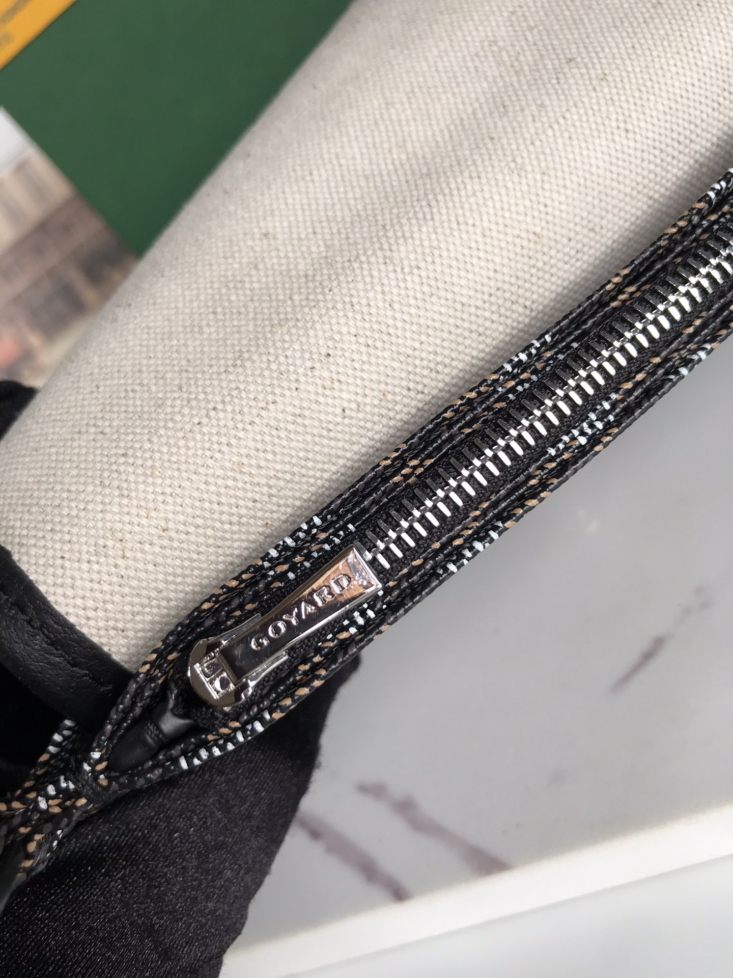 GOYARD Goyardine Plumet Wallet Clutch Black 165362