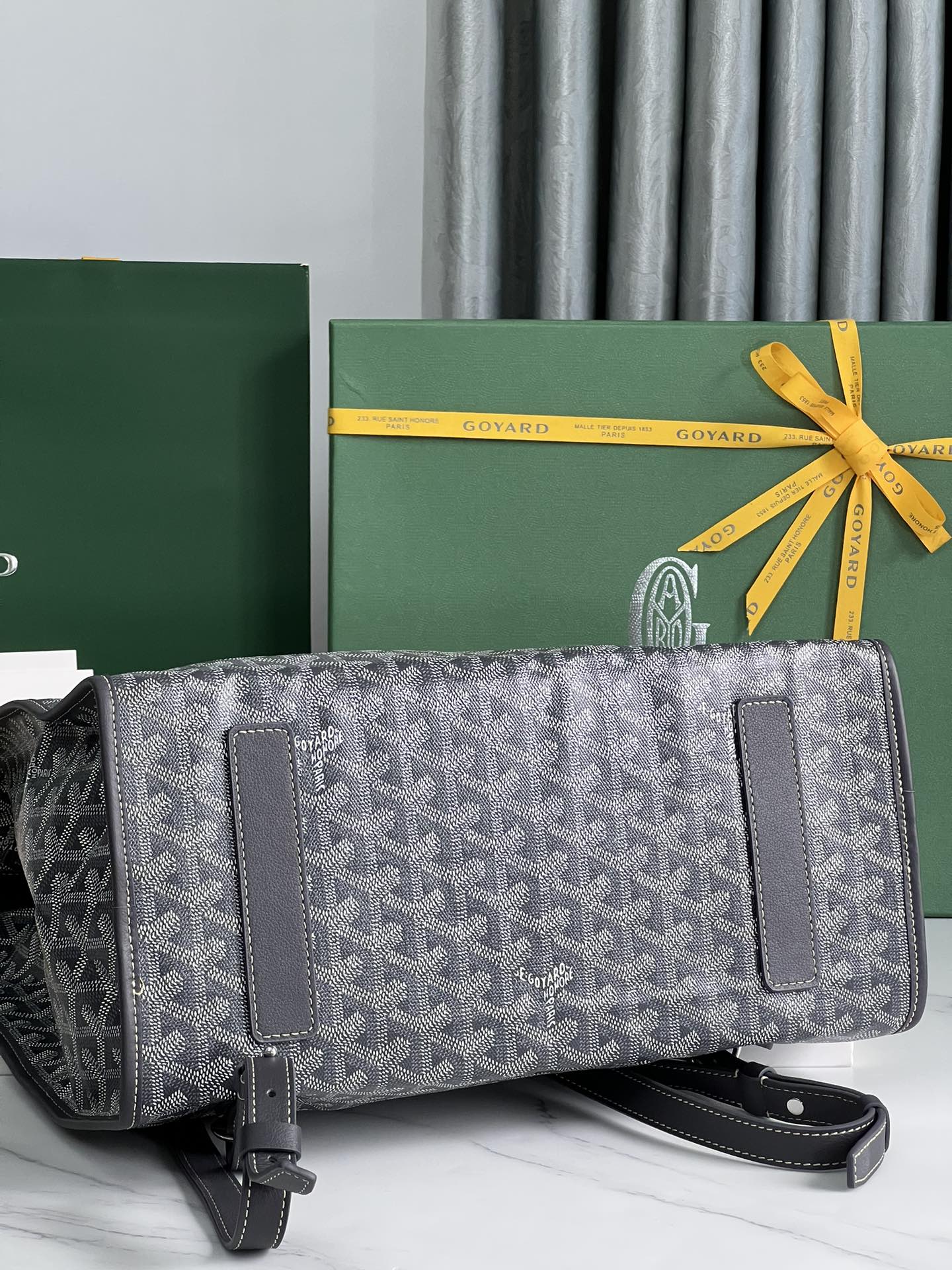 Goyard Saint Leger backpack with bulldog print canvas black