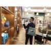 Goyard Saint Leger backpack with bulldog print canvas green