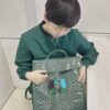 Goyard Saint Leger backpack with bulldog print canvas green
