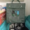 Goyard Saint Leger backpack with bulldog print canvas green