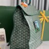 Goyard Saint Leger backpack with bulldog print canvas green
