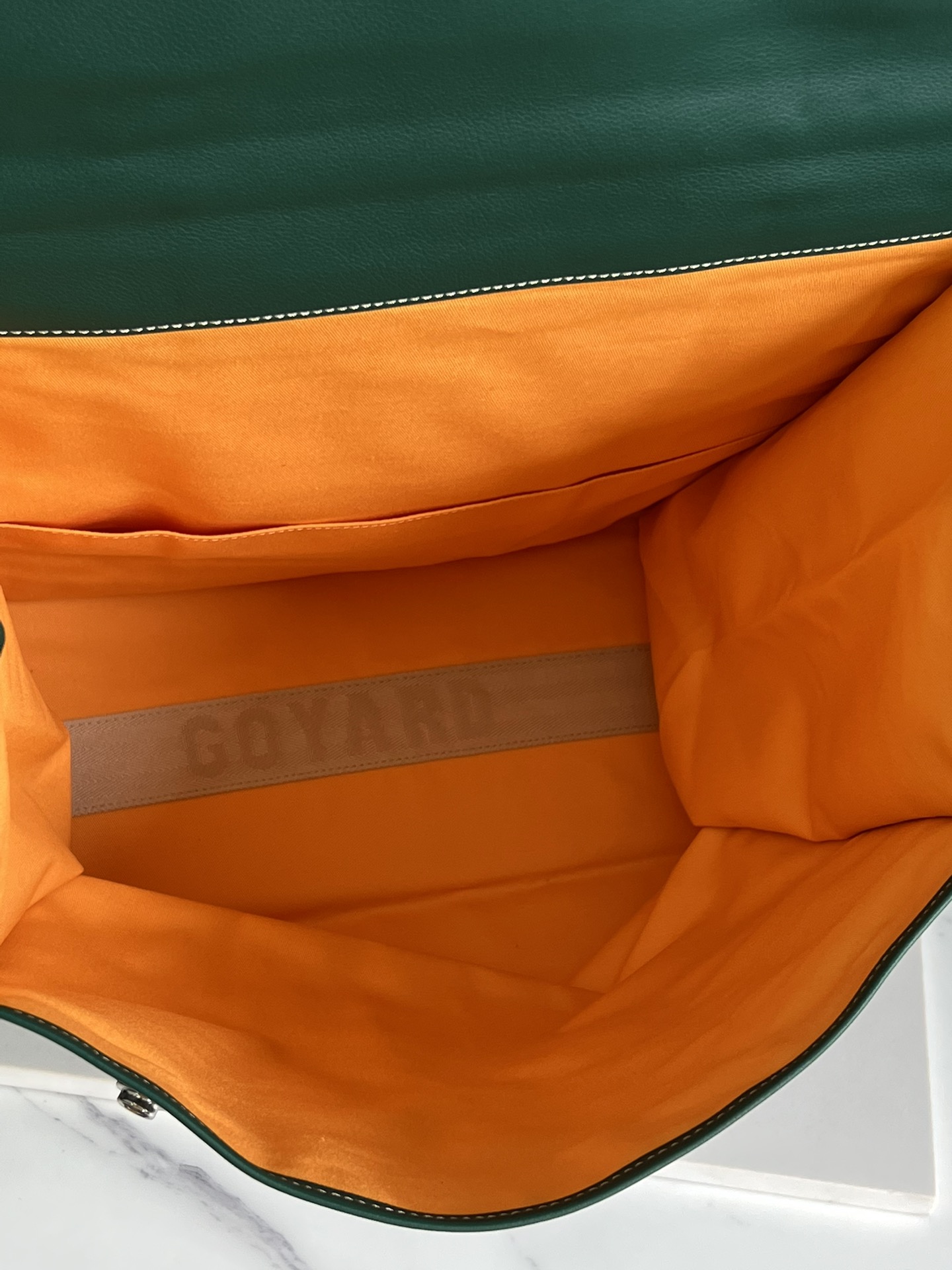 Goyard Saint Leger backpack with bulldog print canvas green
