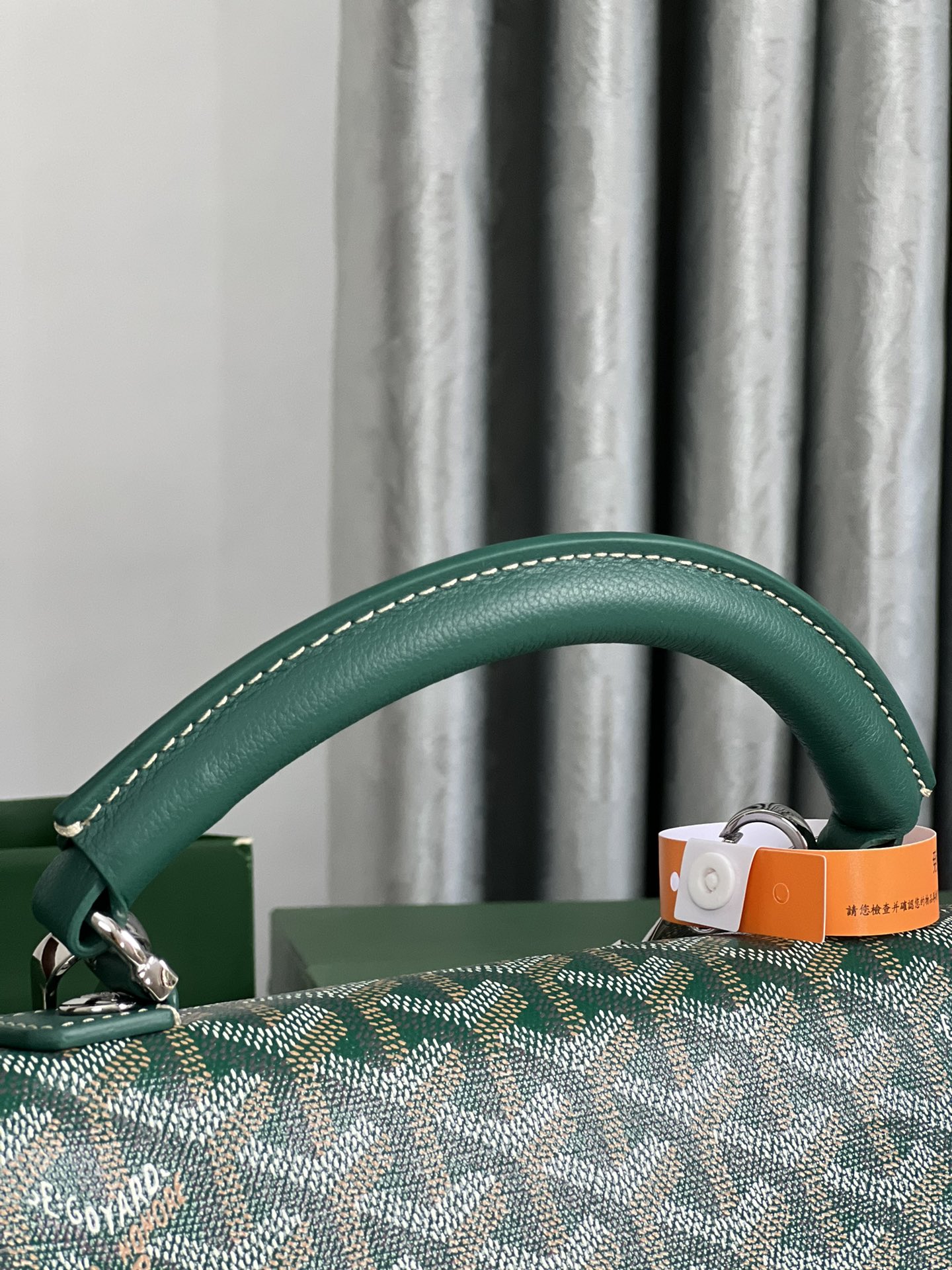 Goyard Saint Leger backpack with bulldog print canvas green