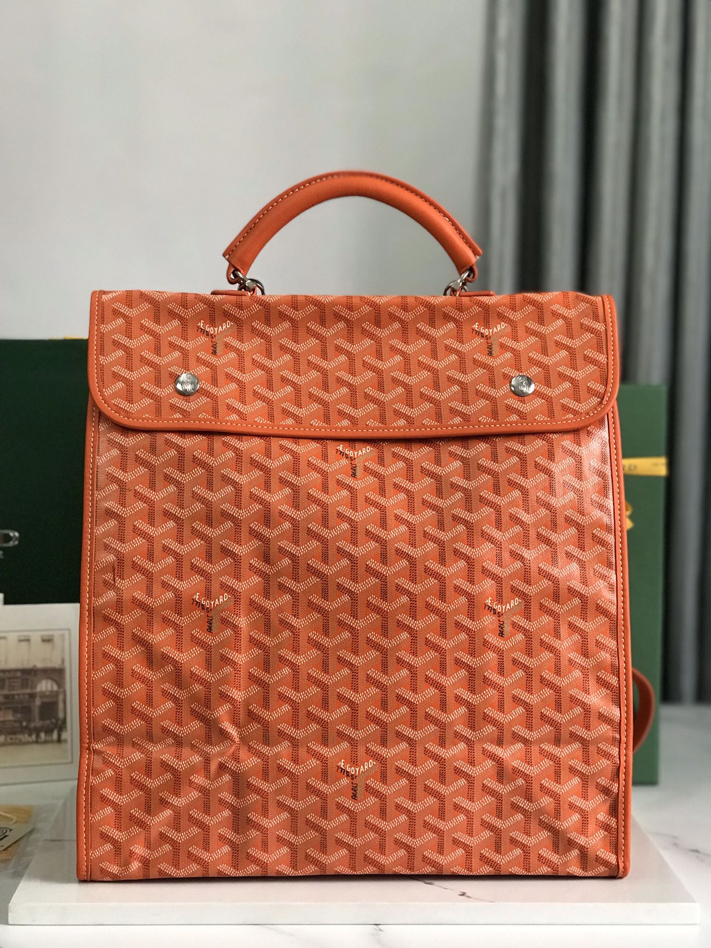 Goyard 2020 Goyardine Saint-Leger Backpack – Orange