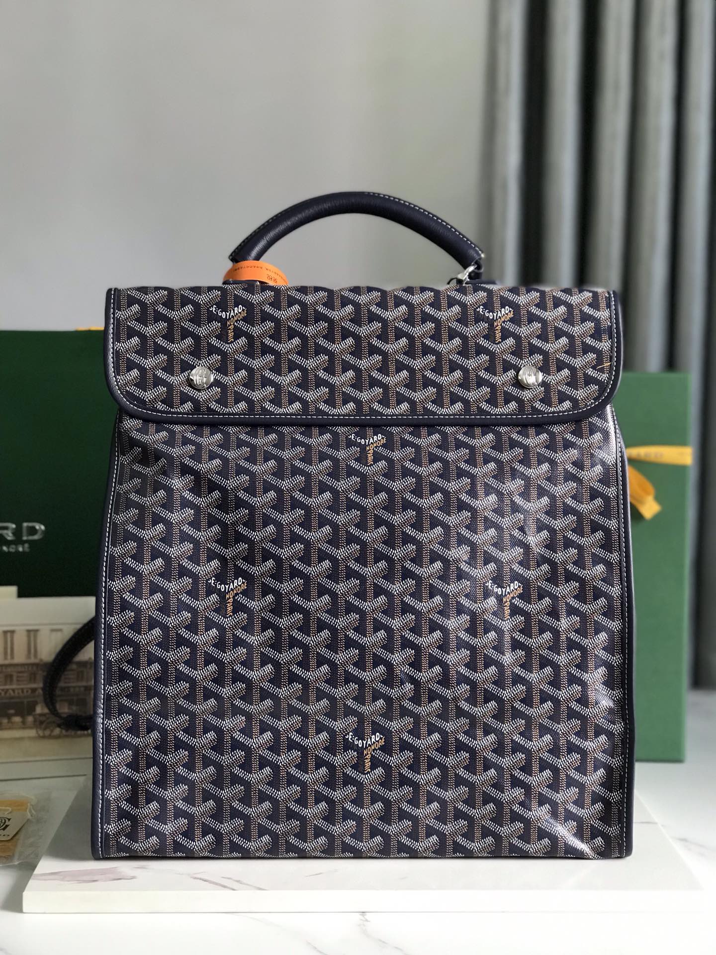 Goyard Goyardine Saint Leger Backpack – navy Backpacks,