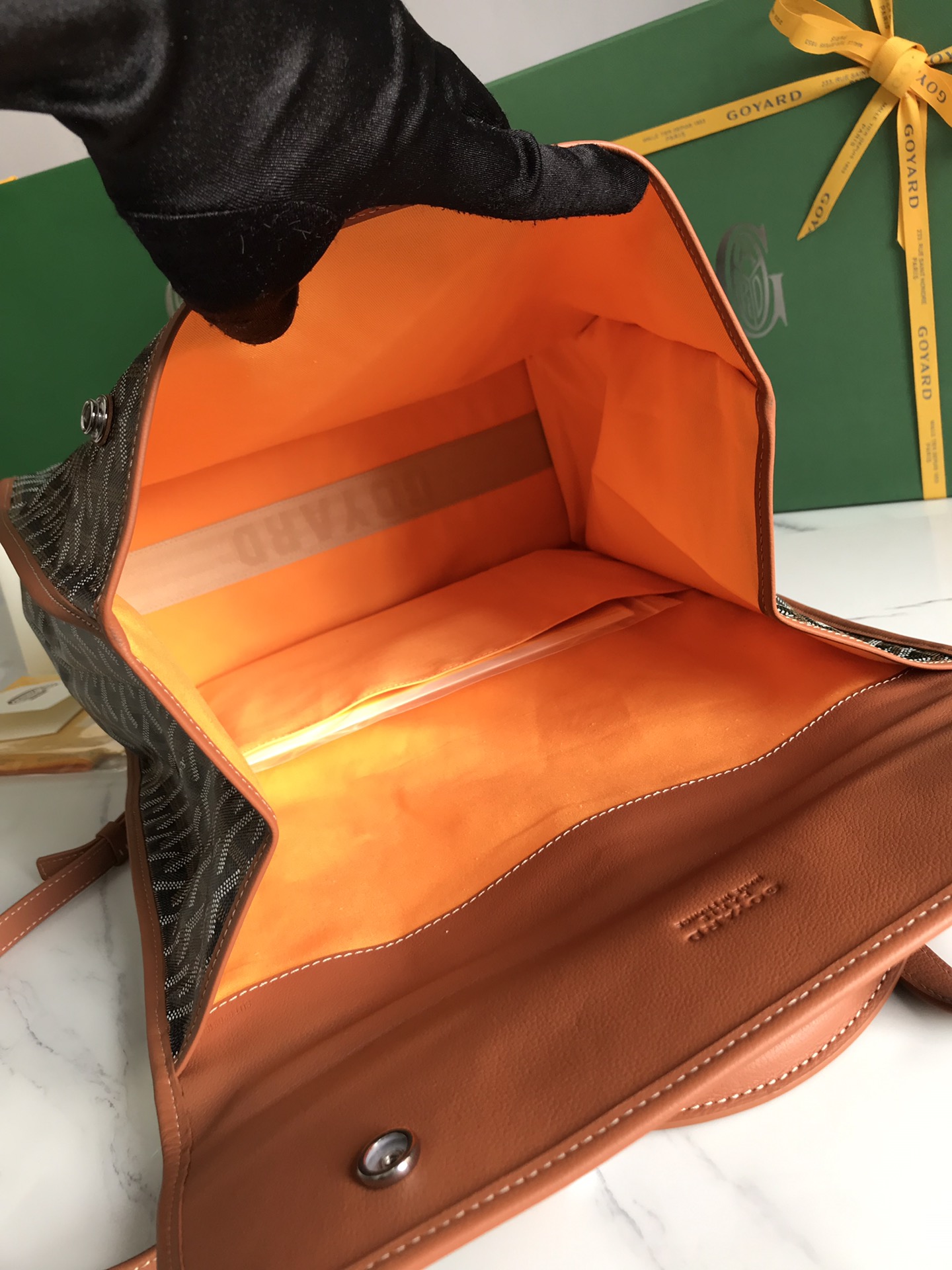 Goyard Black Tan Canvas Goyardine Saint-Leger