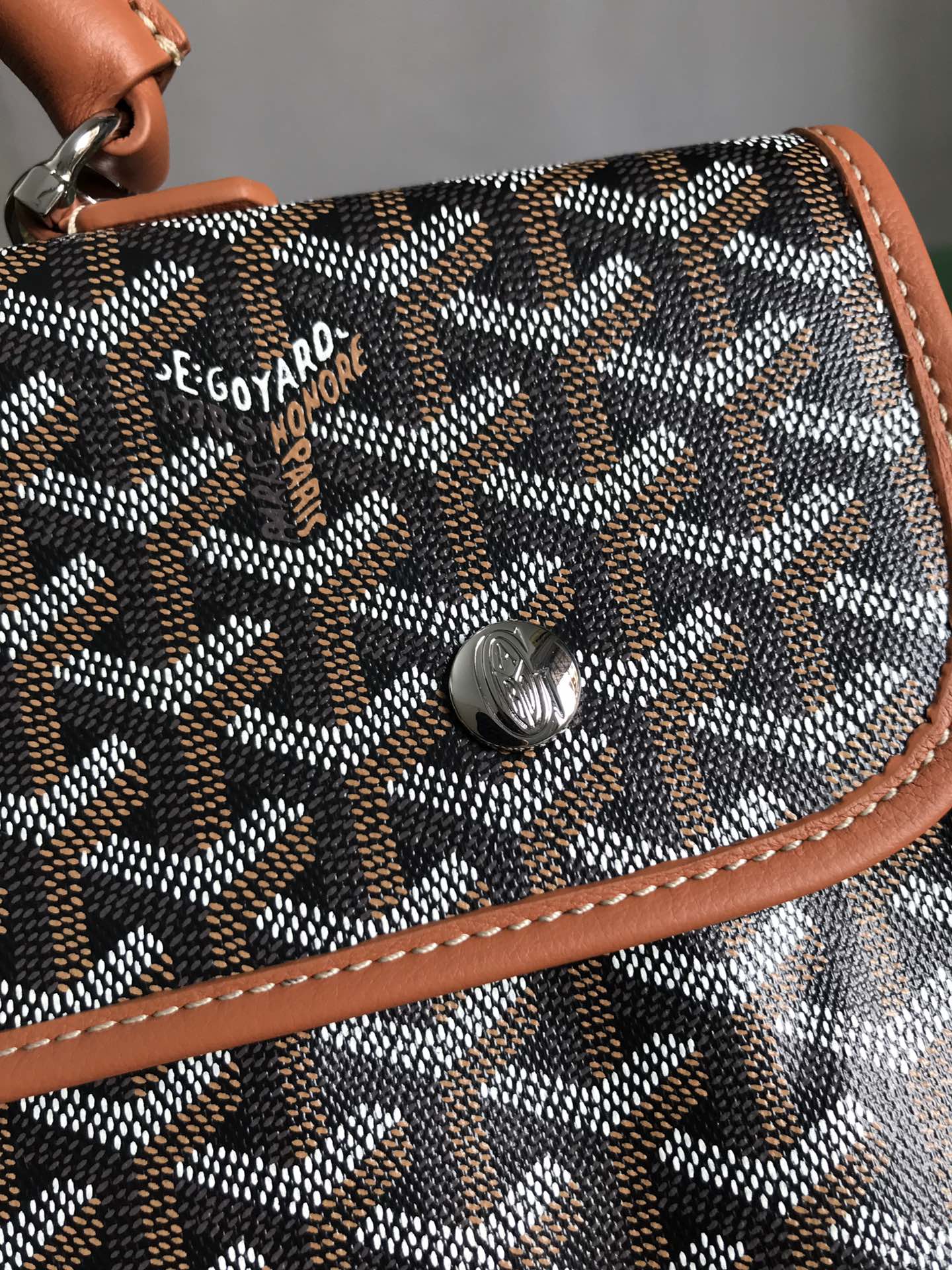 Goyard Black Tan Canvas Goyardine Saint-Leger