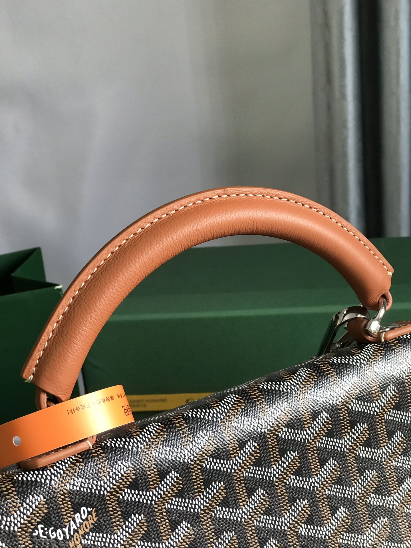 Goyard Black Tan Canvas Goyardine Saint-Leger