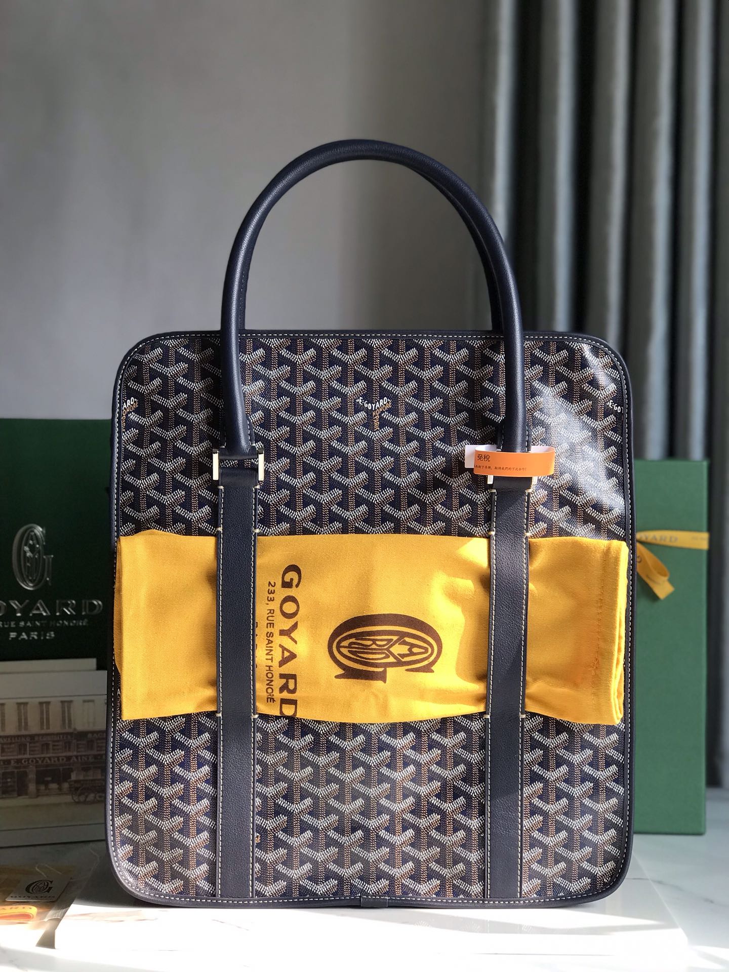 Goyard Goyardine Bourgogne Bag - Blue Handle Bags,