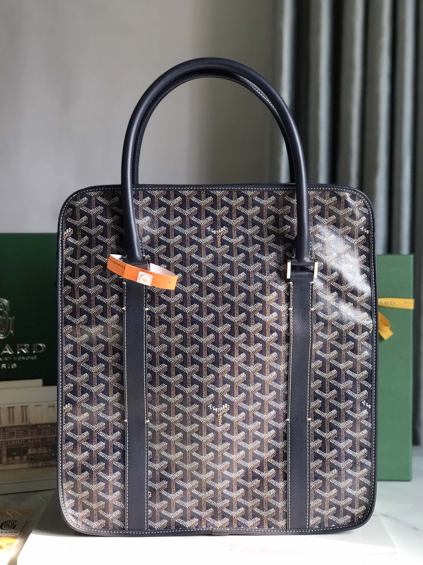 Goyard Goyardine Bourgogne Bag - Blue Handle Bags,