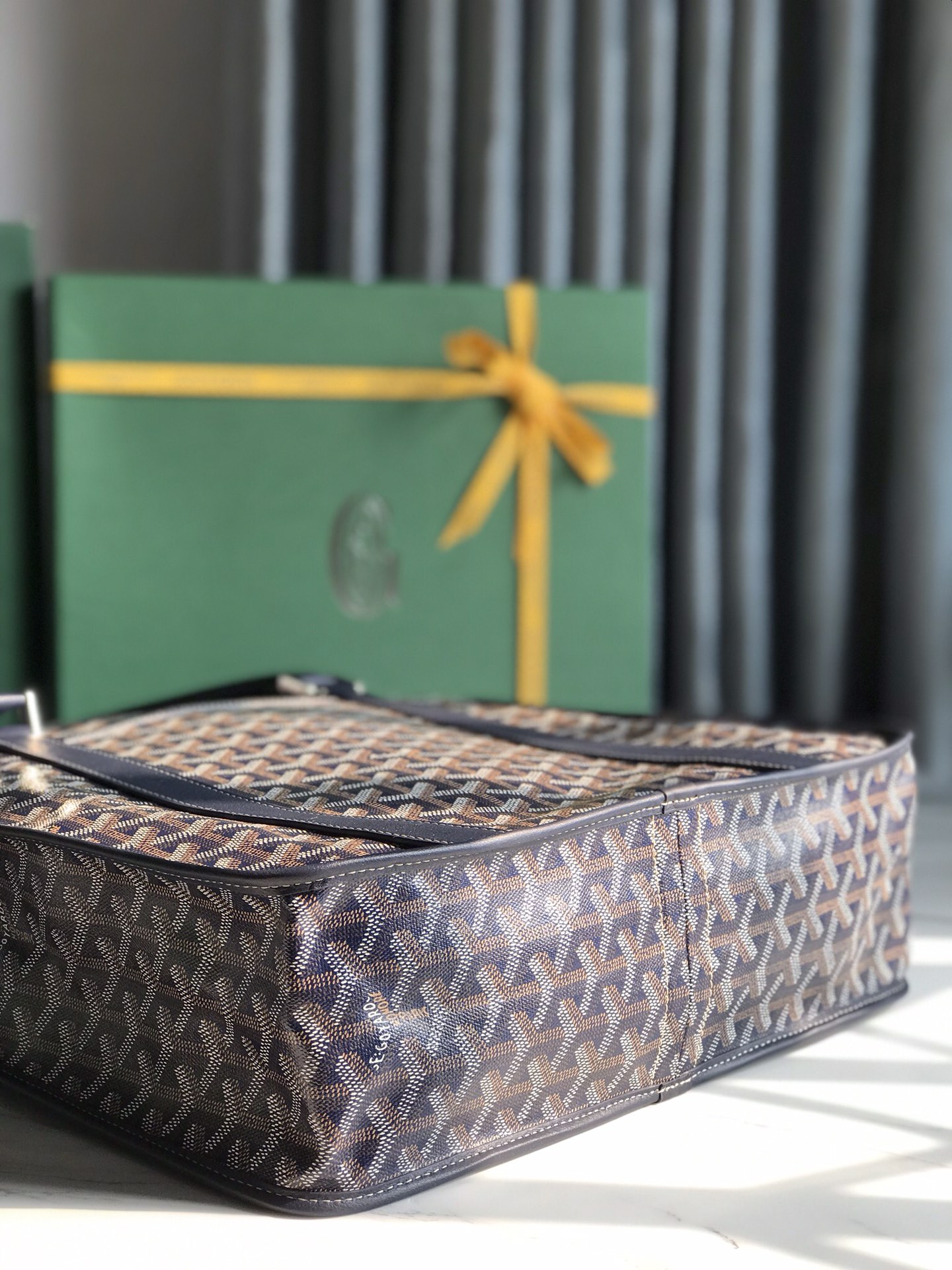 Goyard Goyardine Bourgogne Bag - Blue Handle Bags,