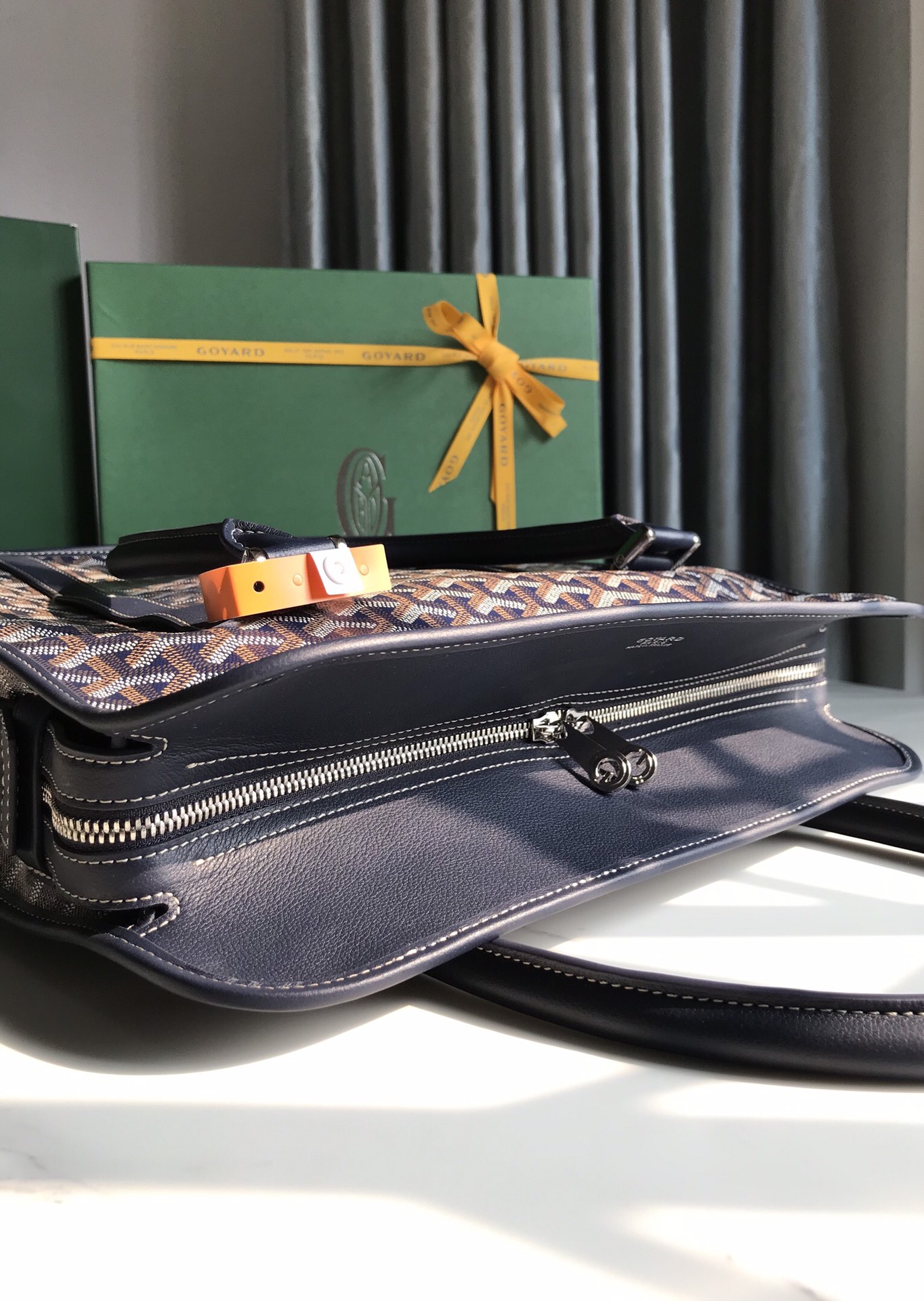 Goyard Goyardine Bourgogne Bag - Blue Handle Bags,