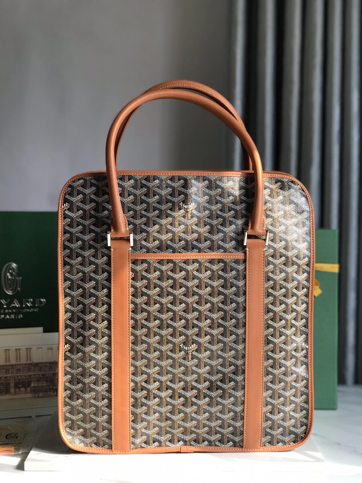 Goyard Bourgogne Bag Coated Canvas Black starp brown 20423770