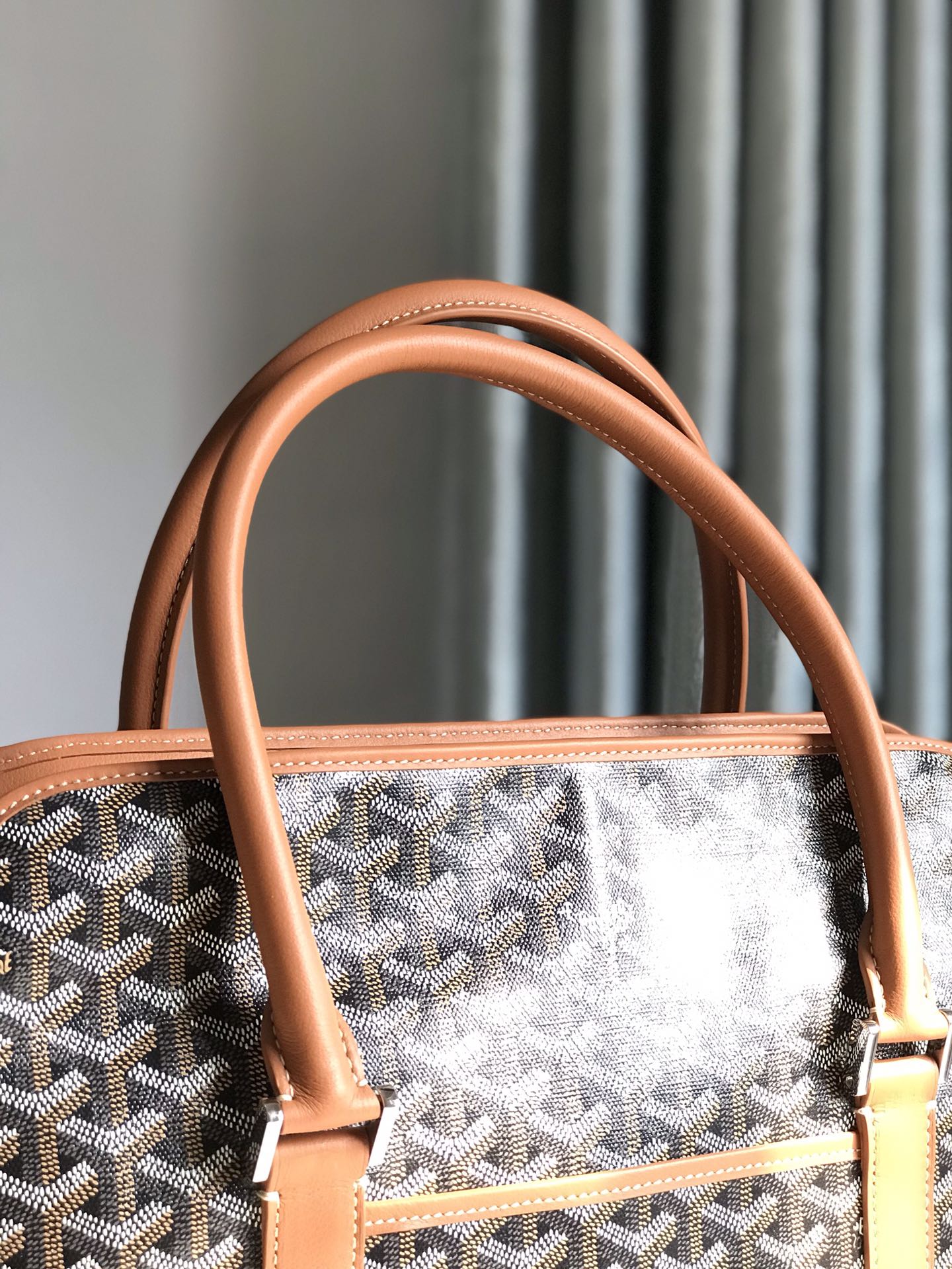 Goyard Bourgogne Bag Coated Canvas Black starp brown 20423770