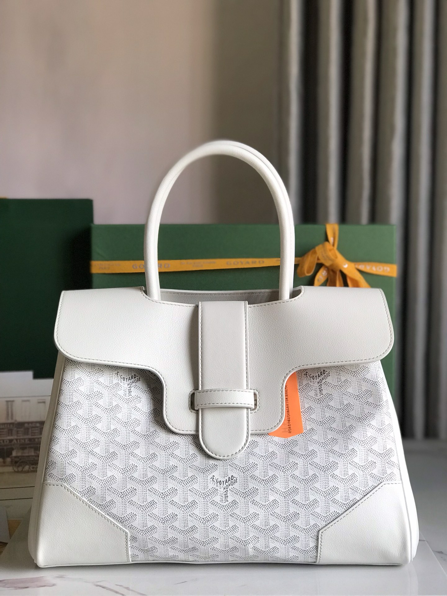 GOYARD Goyardine Saigon Tote white