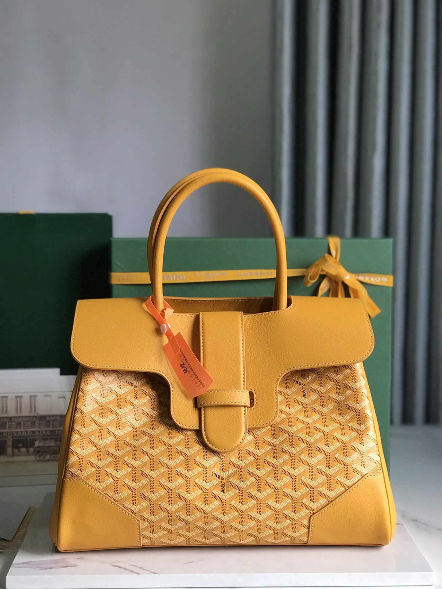 GOYARD Goyardine Saigon Tote yellow