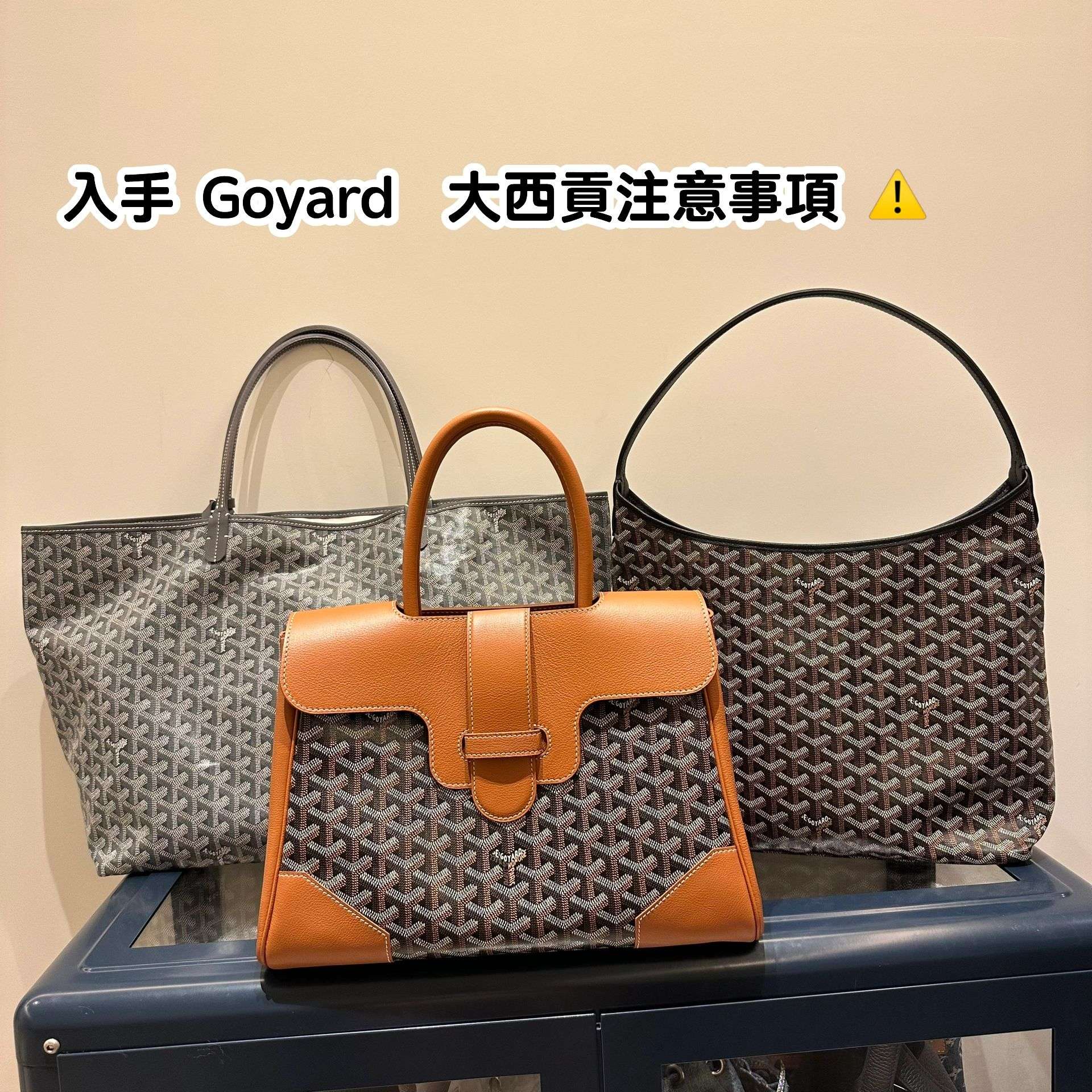GOYARD Goyardine Saigon Tote Brown gray1670701