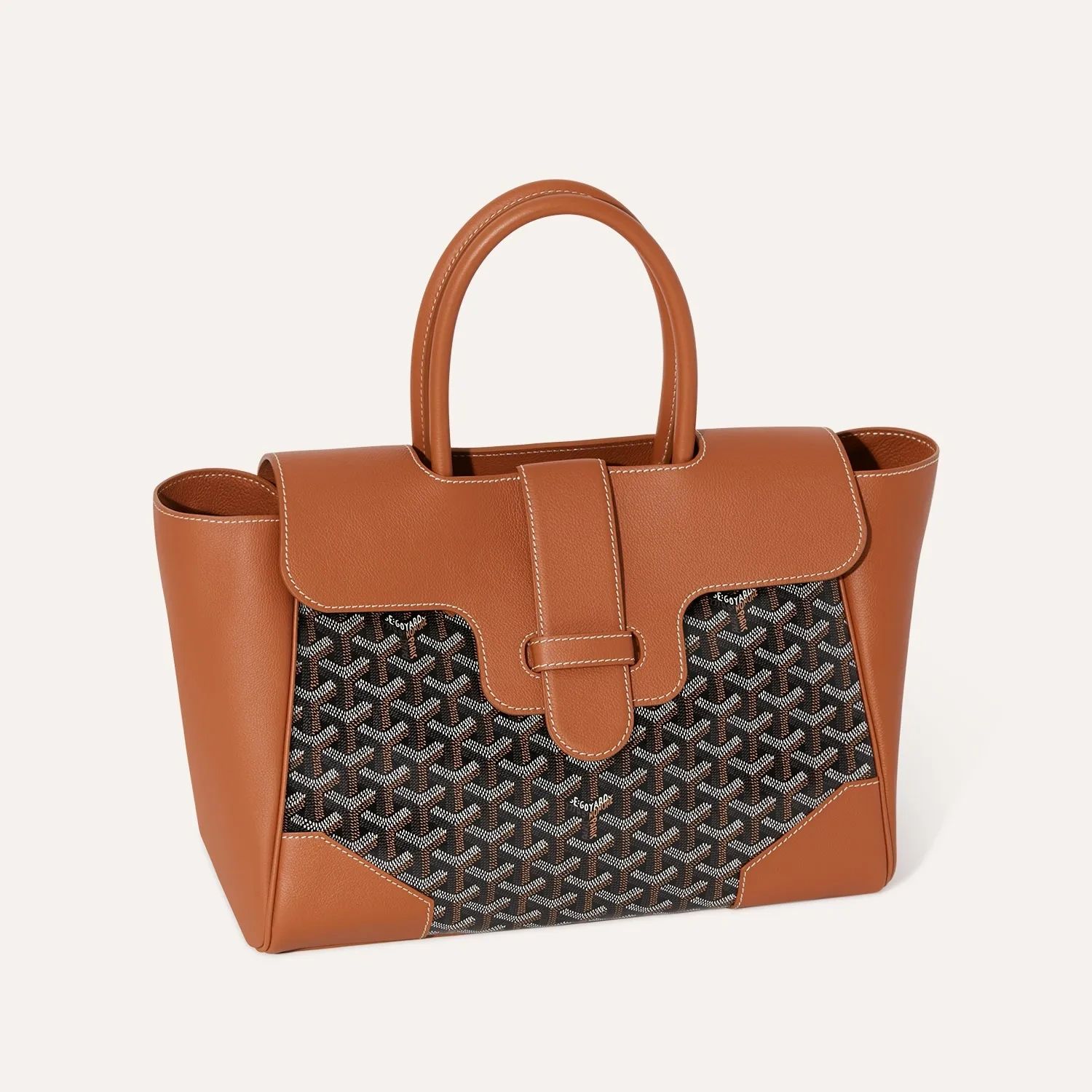 GOYARD Goyardine Saigon Tote Brown gray1670701