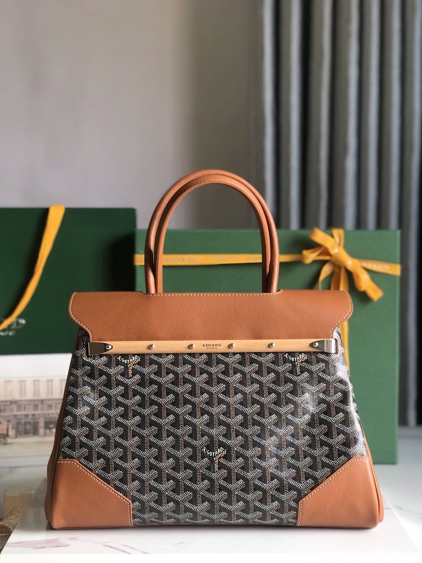 GOYARD Goyardine Saigon Tote brown1670701