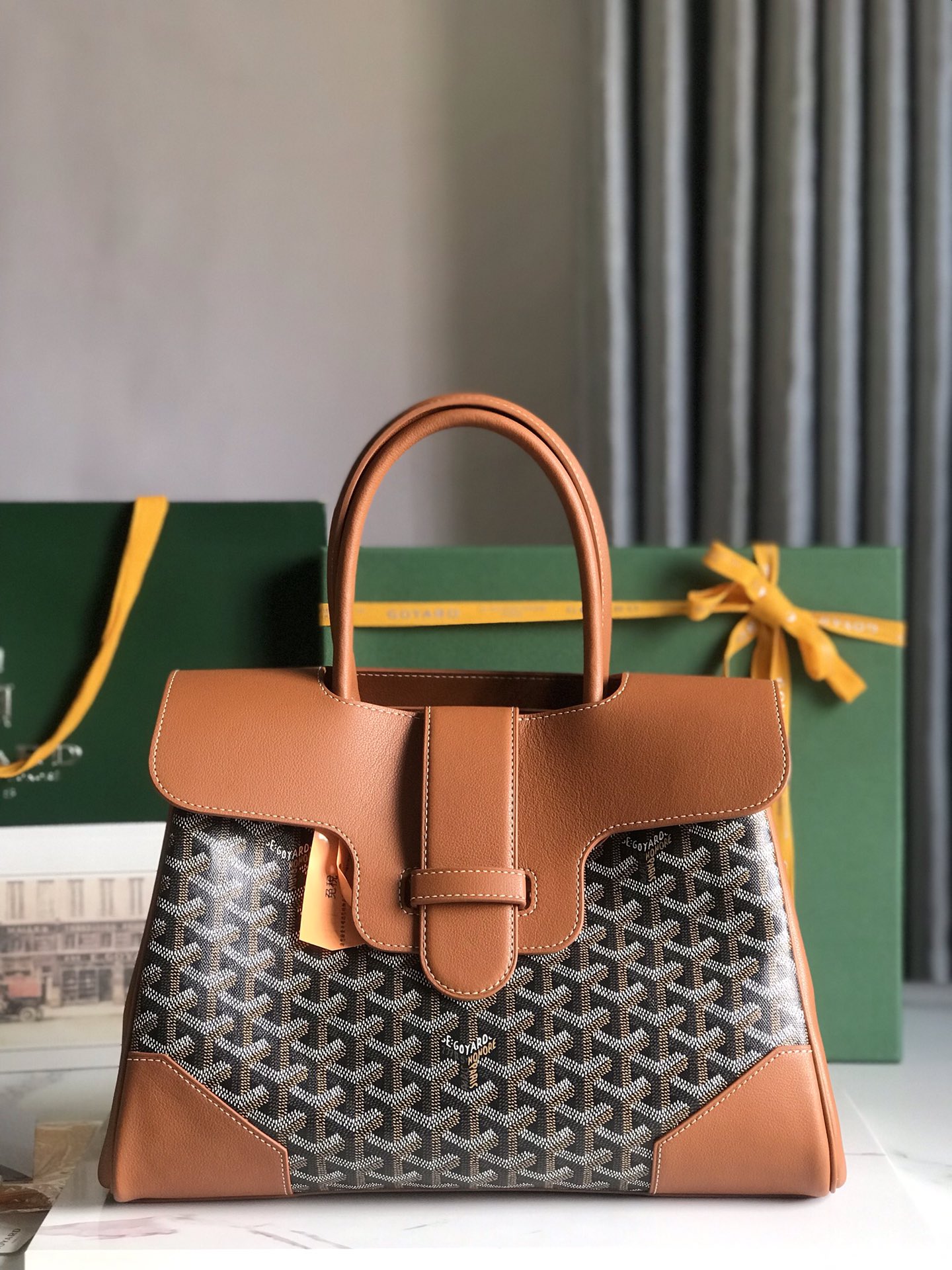 GOYARD Goyardine Saigon Tote brown1670701