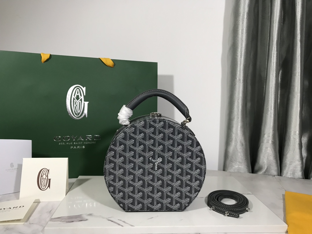 Goyard Black Alto Hatbox Trunk Bag Cloth ref.1184092