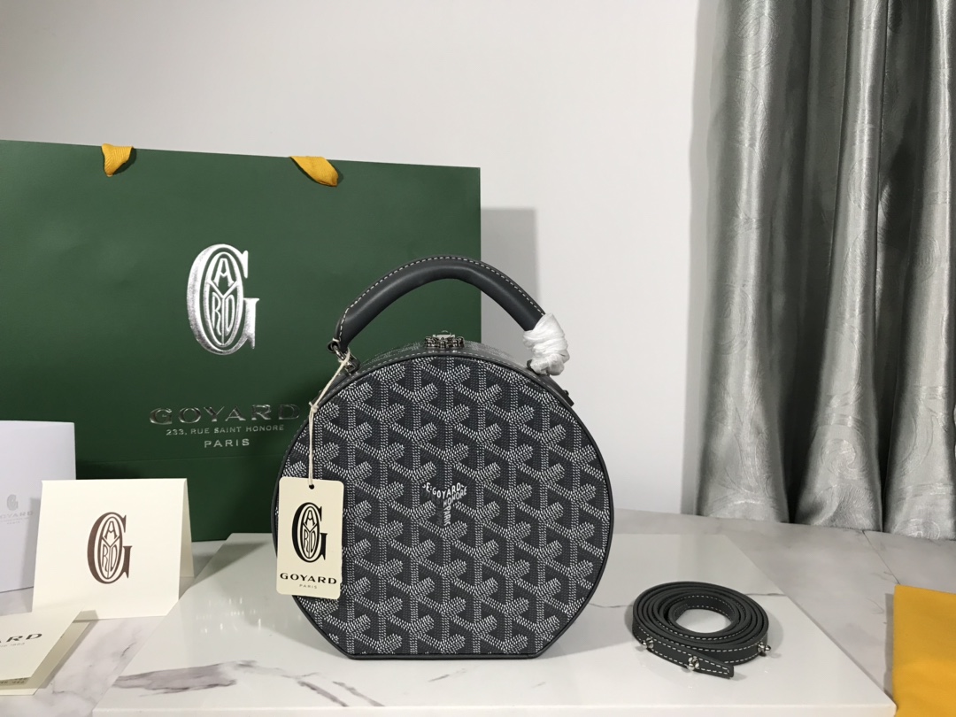 Goyard Black Alto Hatbox Trunk Bag Cloth ref.1184092